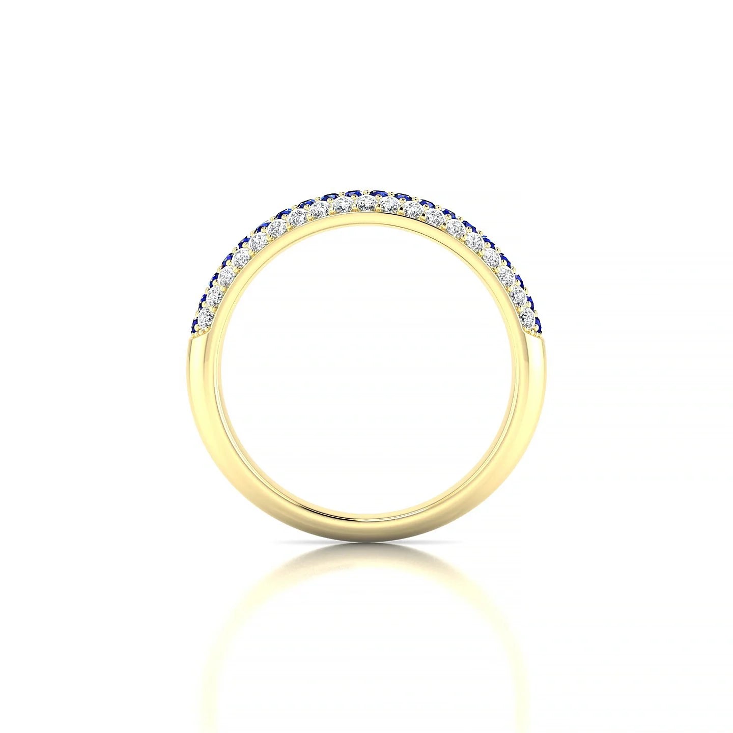 Dawn | 18k Yellow Gold 1.3 mm Round Sapphire & Diamond Ring