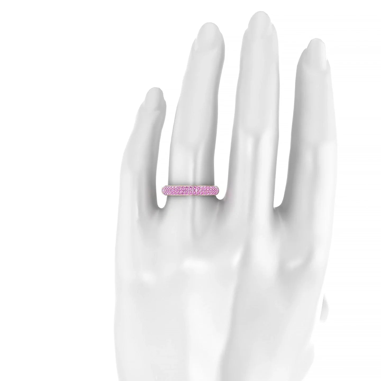 Dawn | 18k Rose Gold 1.3 mm Round Pink Sapphire Ring