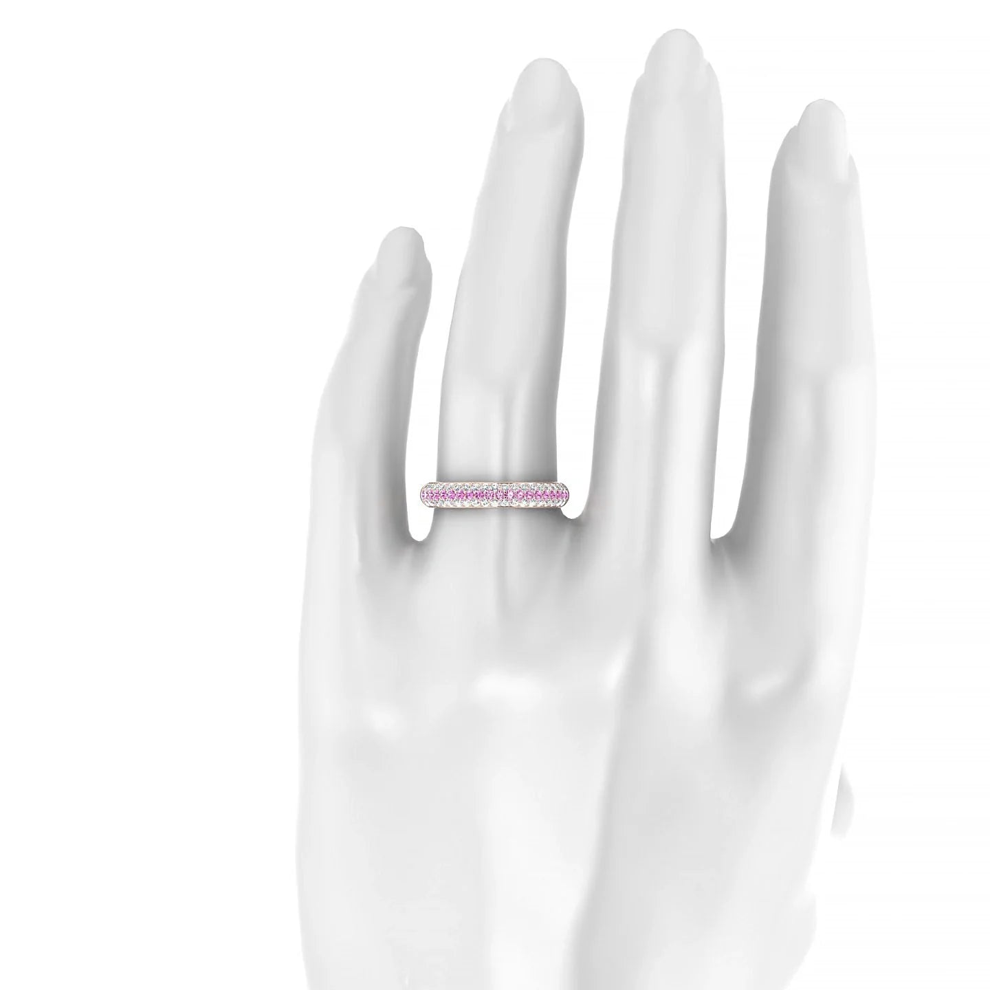Dawn | 18k Rose Gold 1.3 mm Round Pink Sapphire & Diamond Ring
