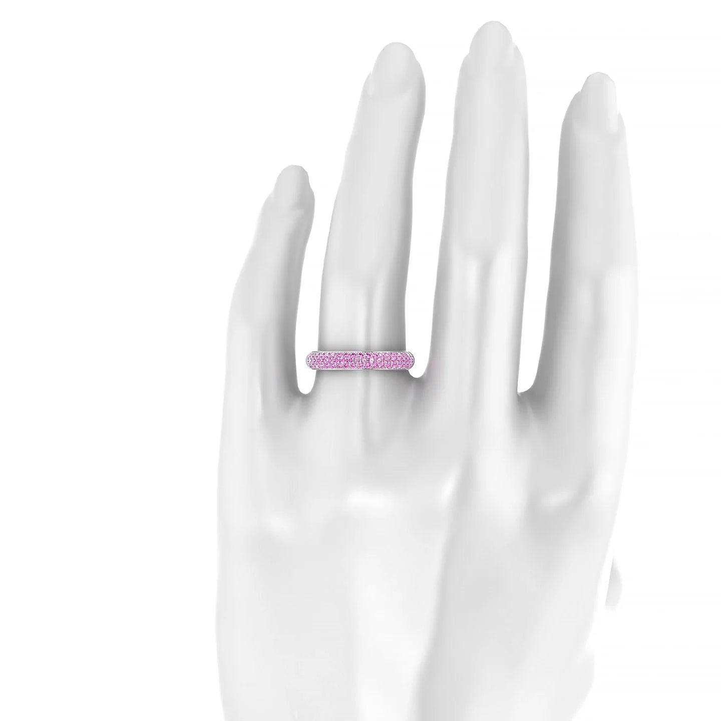 Dawn | 18k White Gold 1.3 mm Round Pink Sapphire Ring