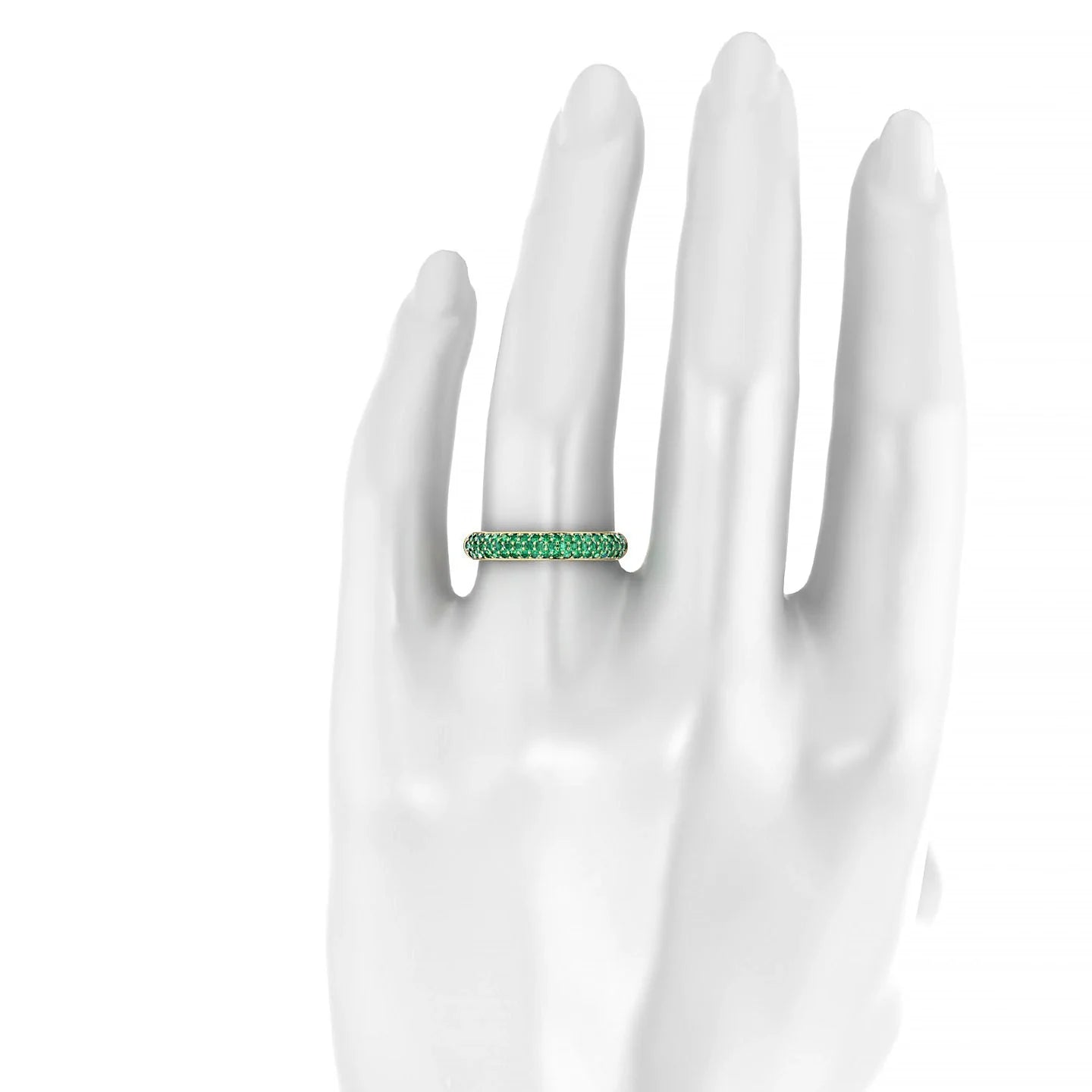 Dawn | 18k Yellow Gold 1.3 mm Round Emerald Ring