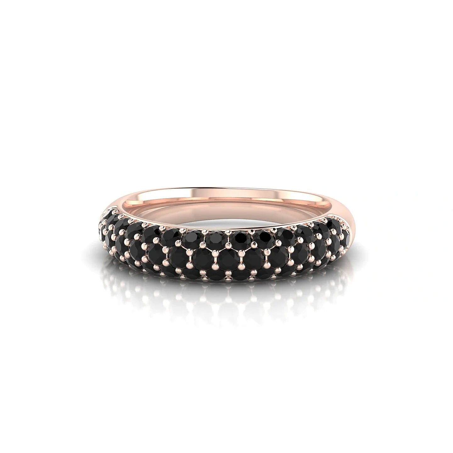Dawn | 18k Rose Gold 1.7 mm Round Black Diamond Ring