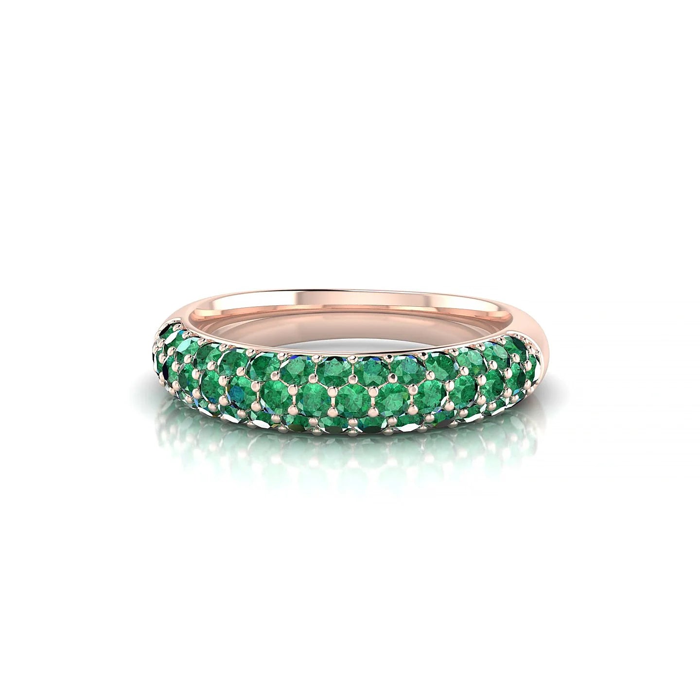 Dawn | 18k Rose Gold 1.7 mm Round Emerald Ring