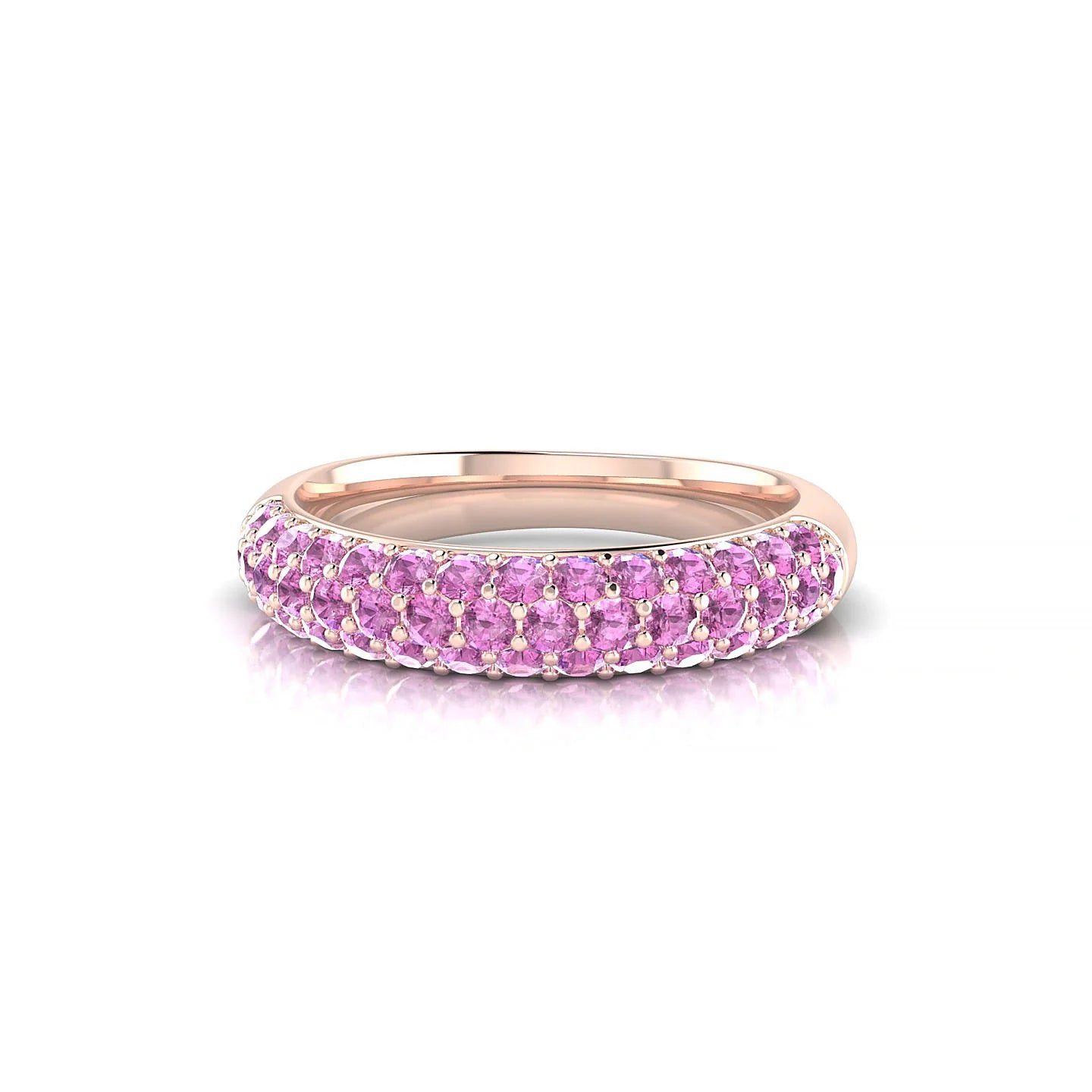 Dawn | 18k Rose Gold 1.7 mm Round Pink Sapphire Ring