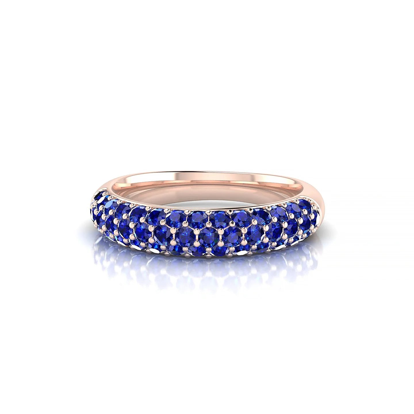 Dawn | 18k Rose Gold 1.7 mm Round Sapphire Ring
