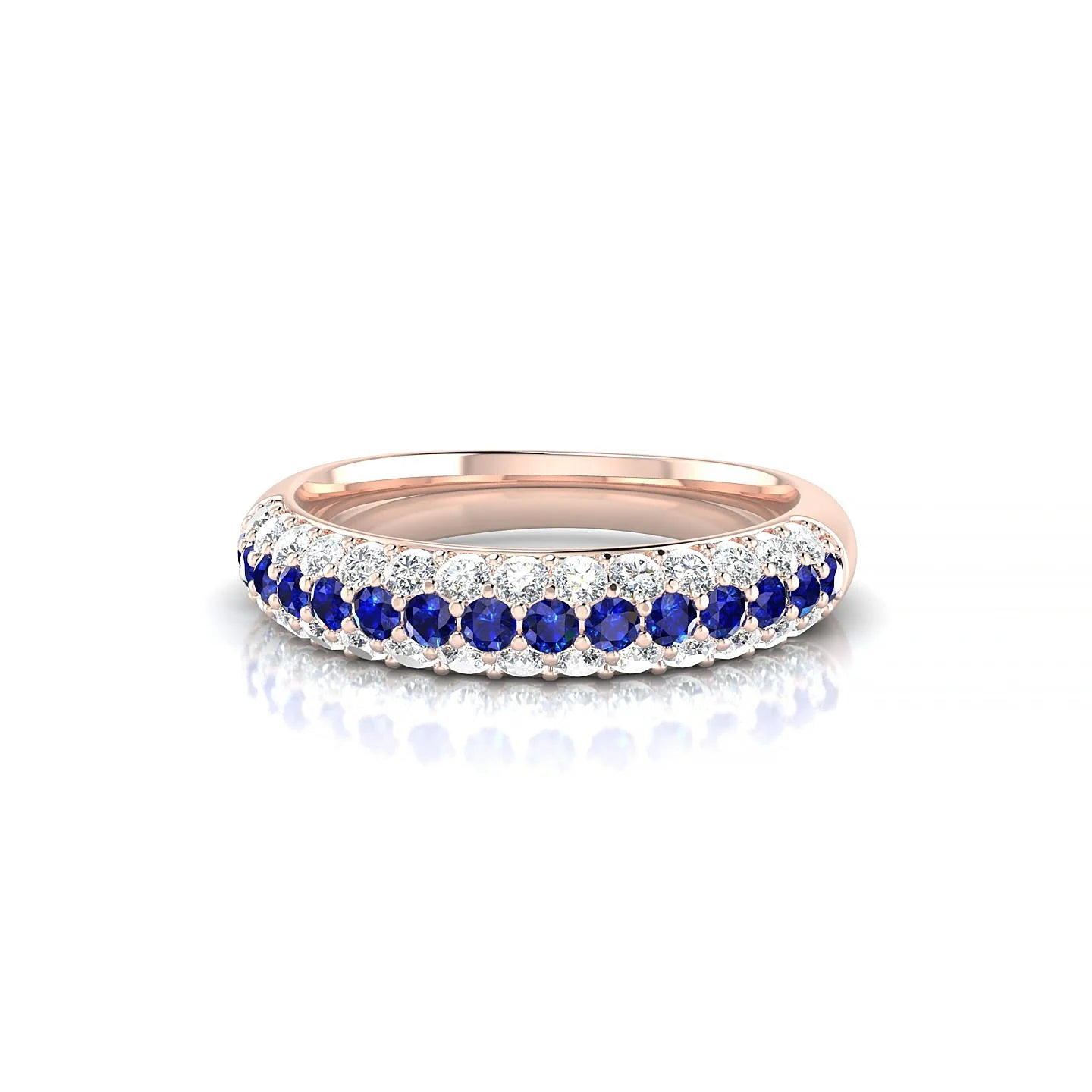Dawn | 18k Rose Gold 1.7 mm Round Sapphire & Diamond Ring