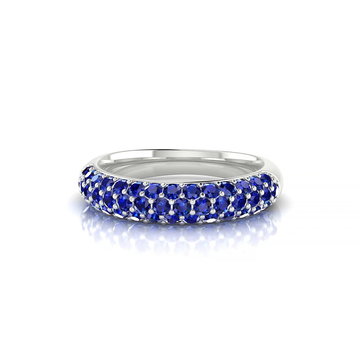 Dawn | 18k White Gold 1.7 mm Round Sapphire Ring