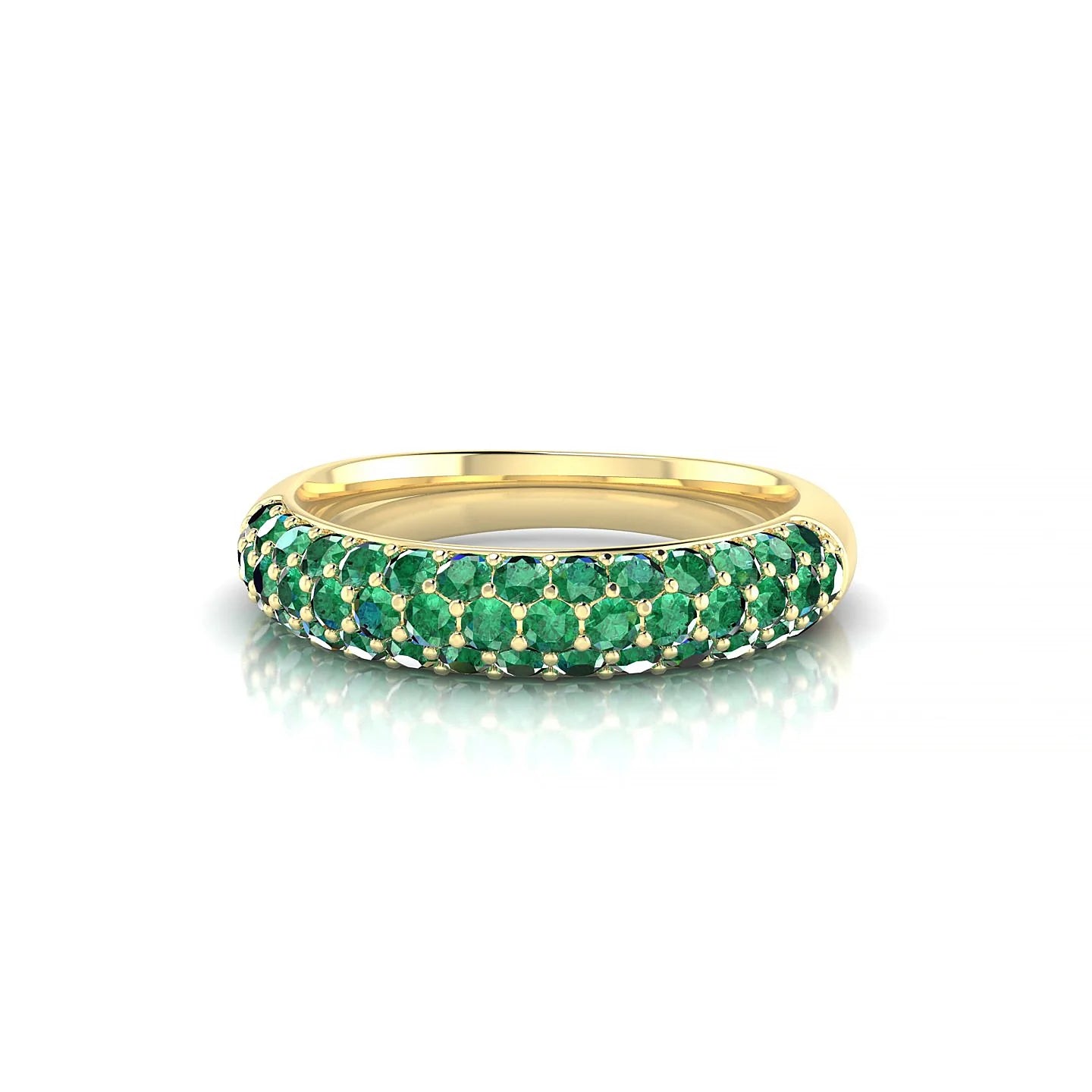 Dawn | 18k Yellow Gold 1.7 mm Round Emerald Ring