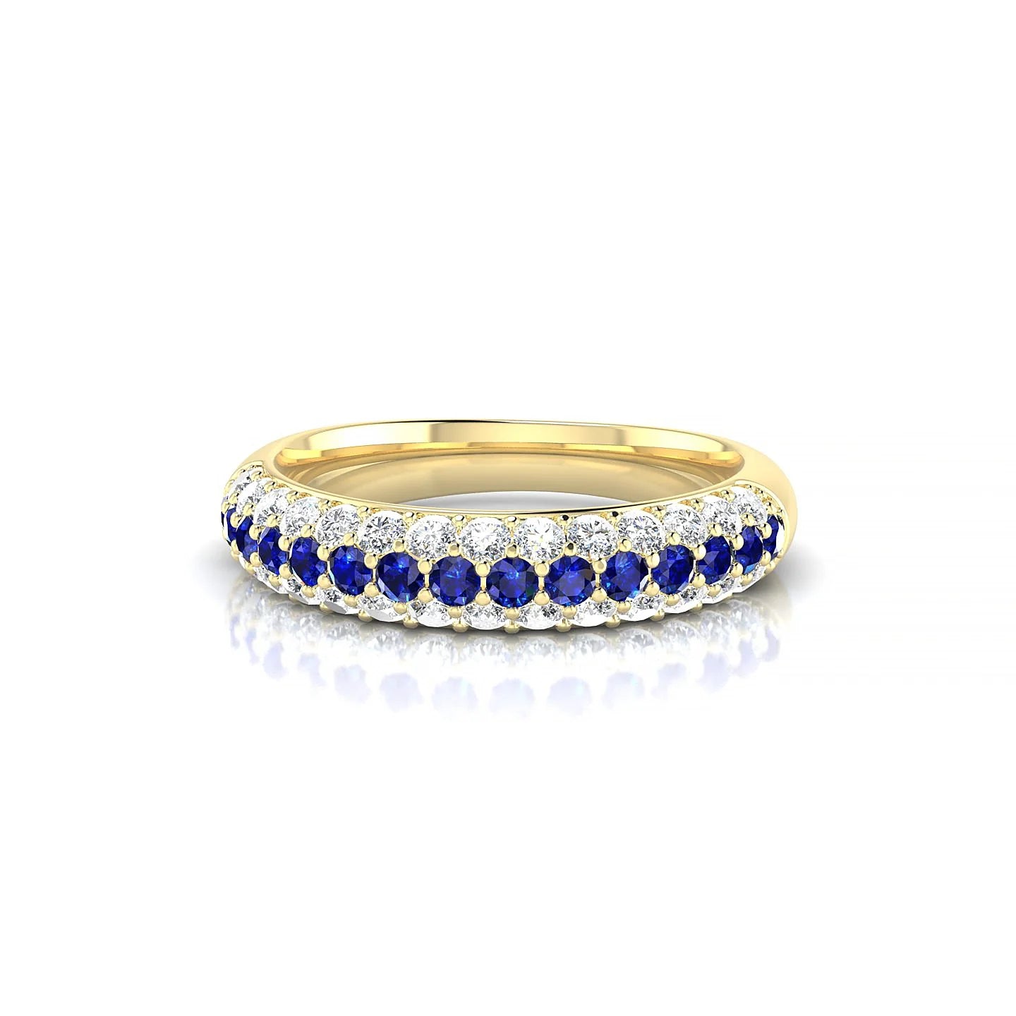 Dawn | 18k Yellow Gold 1.7 mm Round Sapphire & Diamond Ring