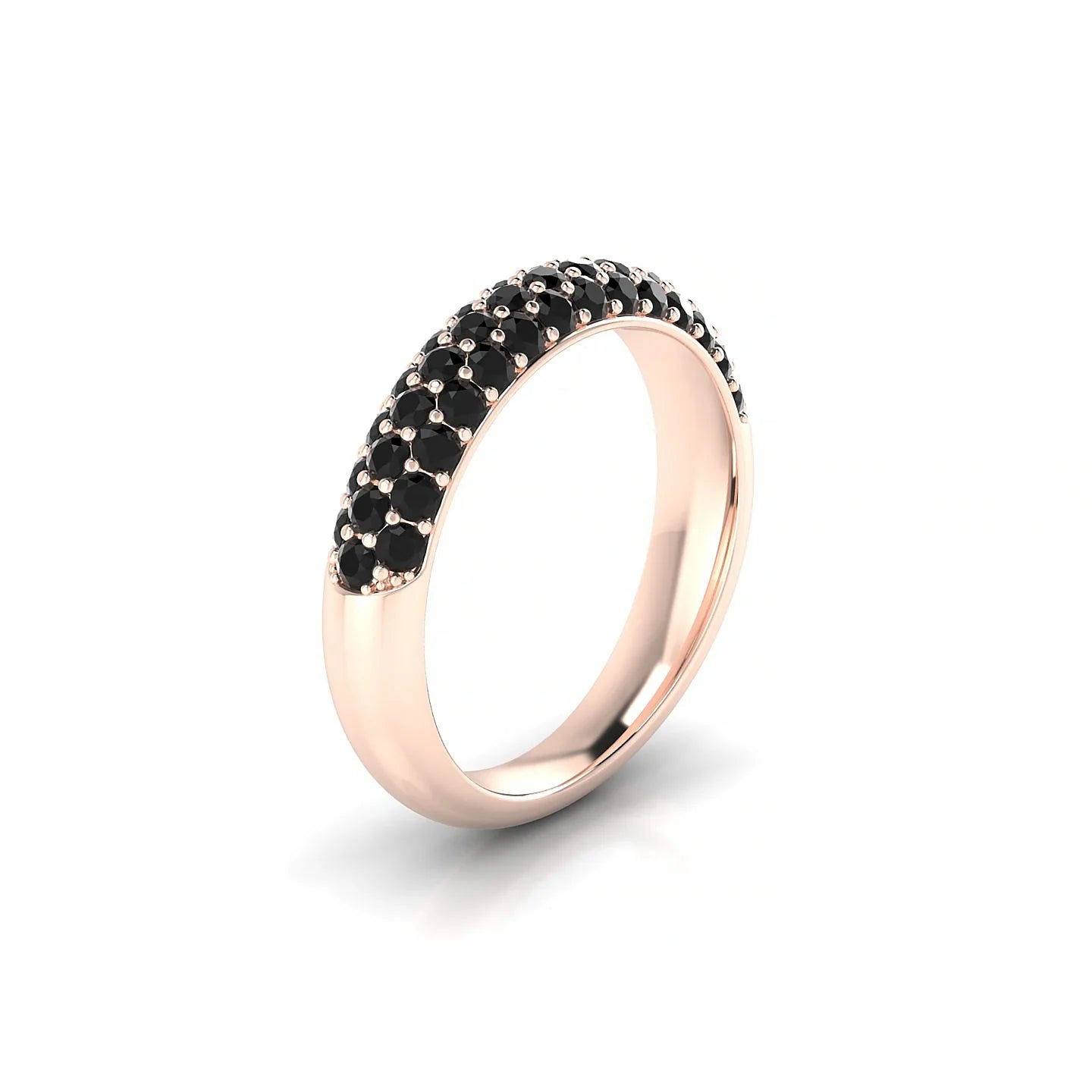 Dawn | 18k Rose Gold 1.7 mm Round Black Diamond Ring