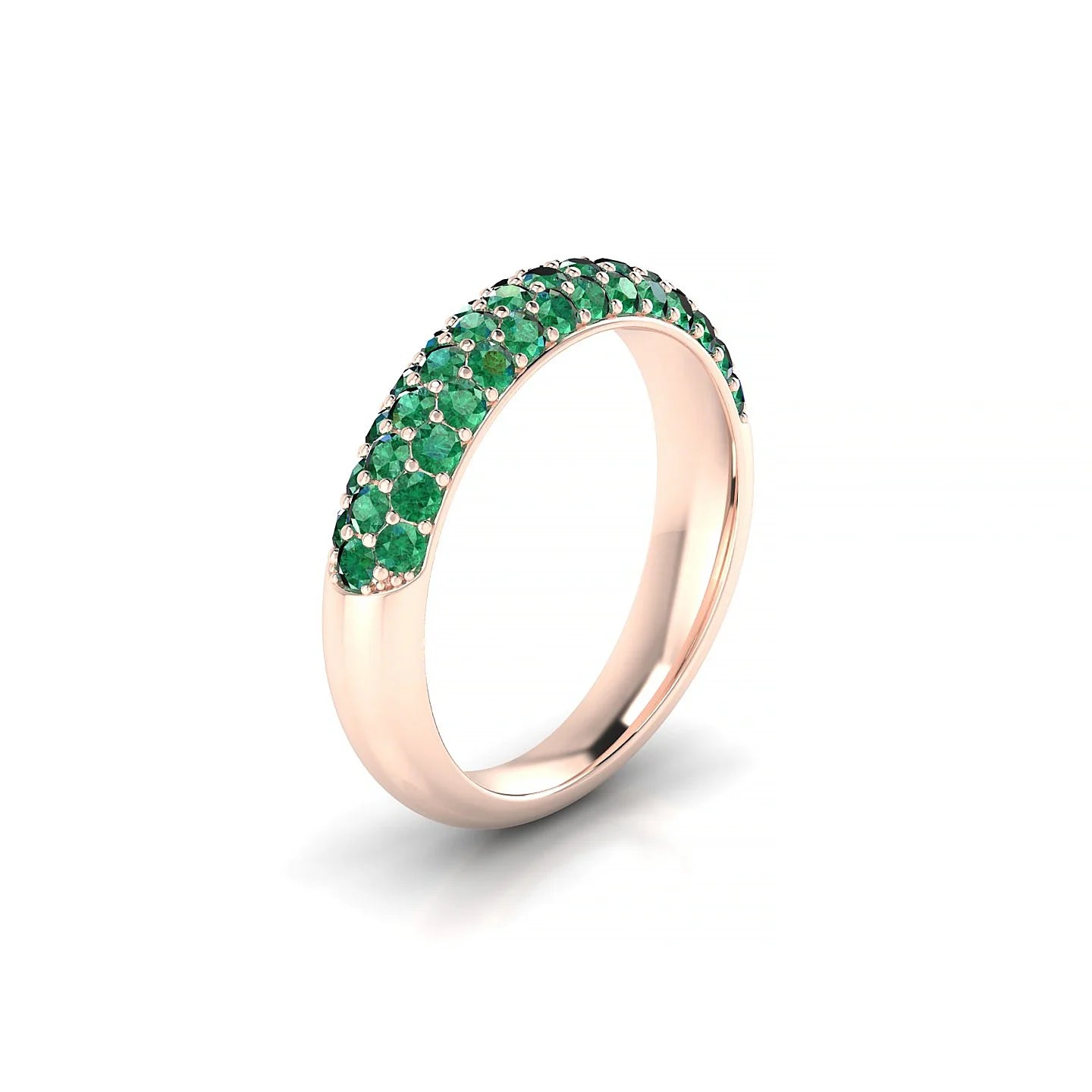 Dawn | 18k Rose Gold 1.7 mm Round Emerald Ring