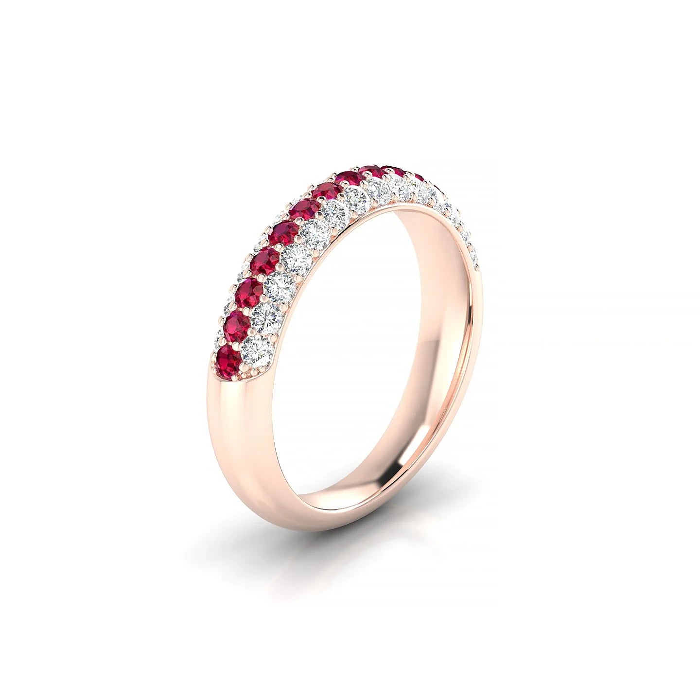 Dawn | 18k Rose Gold 1.7 mm Round Ruby & Diamond Ring
