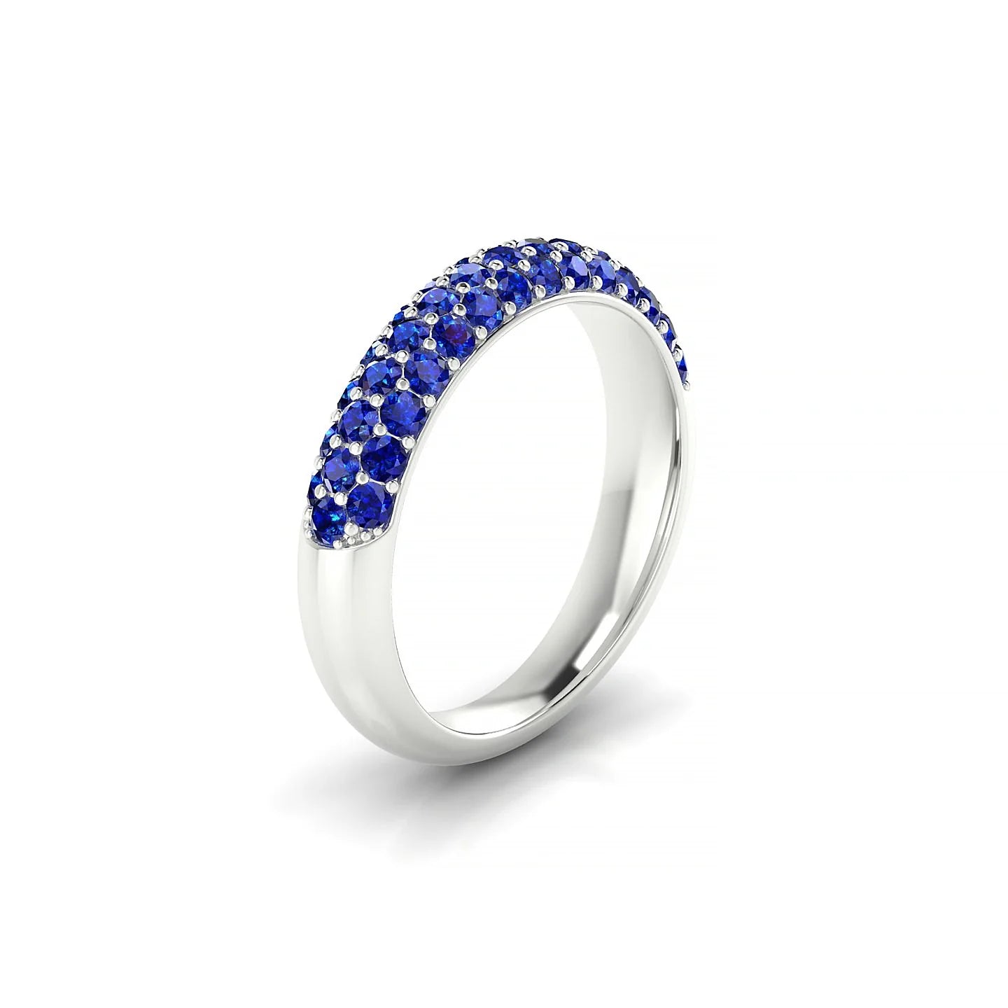 Dawn | 18k White Gold 1.7 mm Round Sapphire Ring