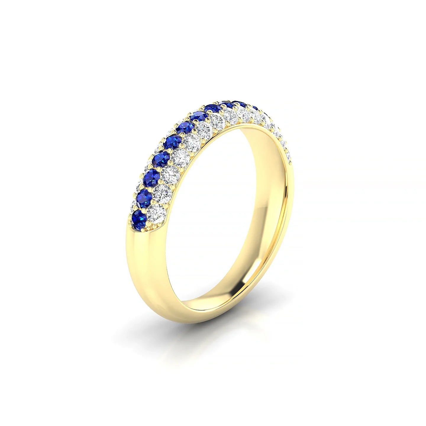 Dawn | 18k Yellow Gold 1.7 mm Round Sapphire & Diamond Ring