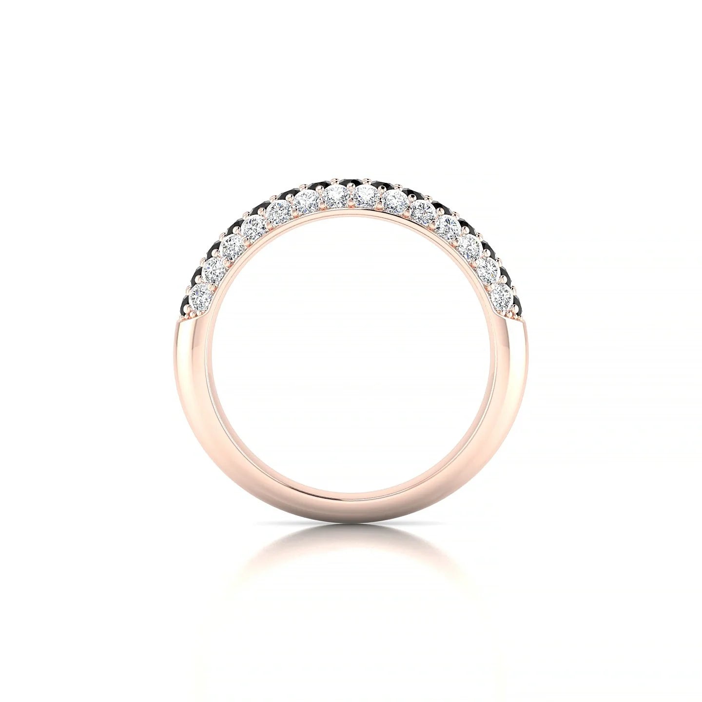 Dawn | 18k Rose Gold 1.7 mm Round Black Diamond & Diamond Ring