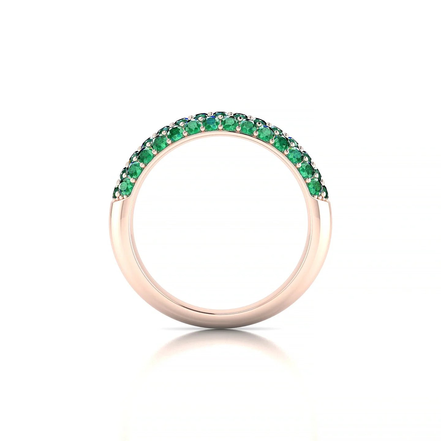 Dawn | 18k Rose Gold 1.7 mm Round Emerald Ring