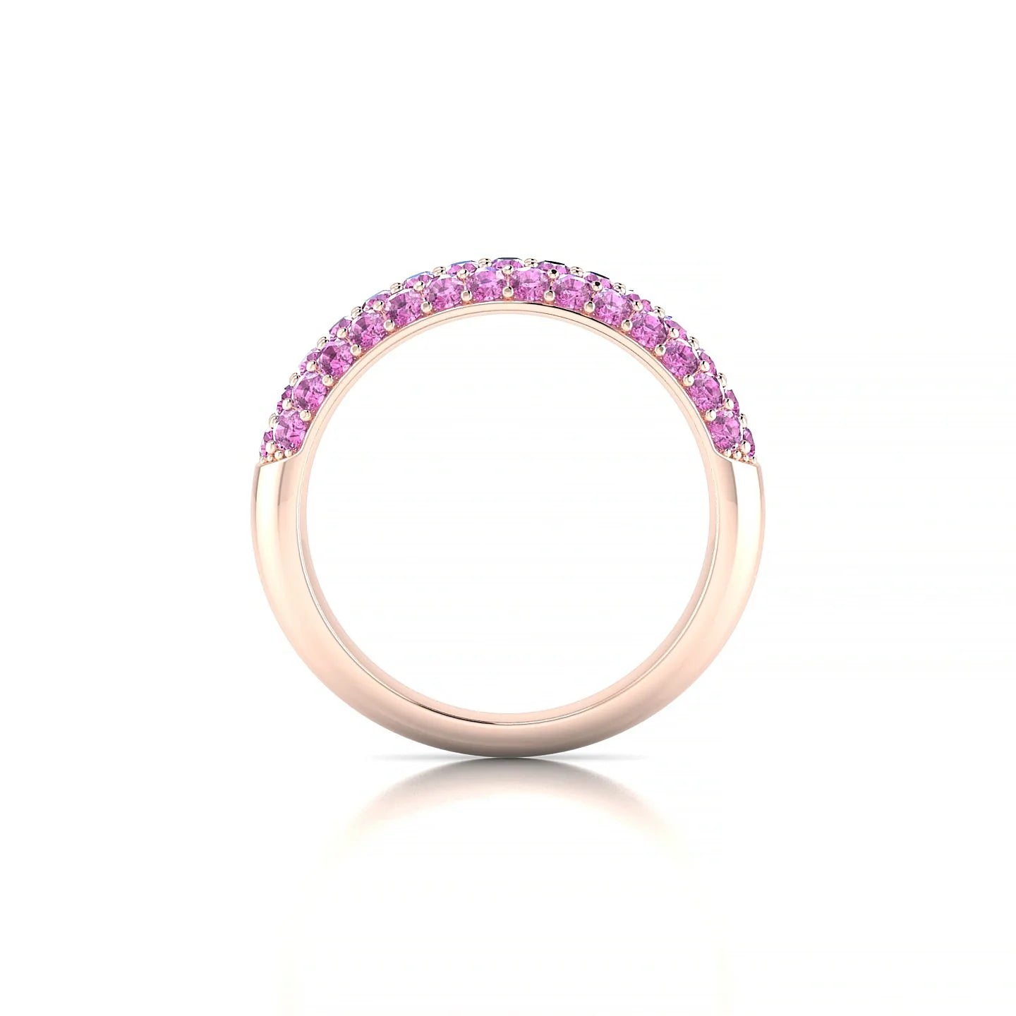 Dawn | 18k Rose Gold 1.7 mm Round Pink Sapphire Ring