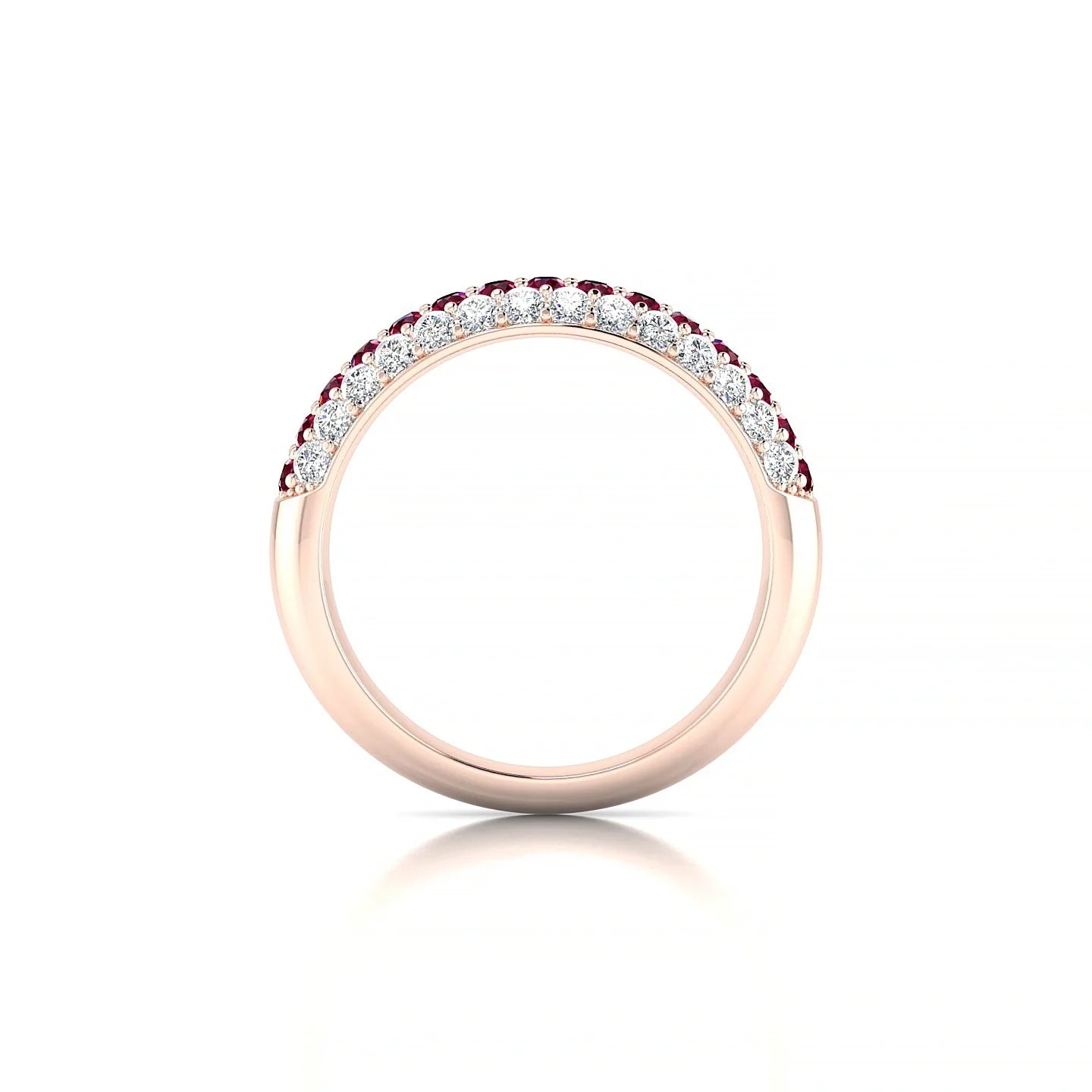 Dawn | 18k Rose Gold 1.7 mm Round Ruby & Diamond Ring