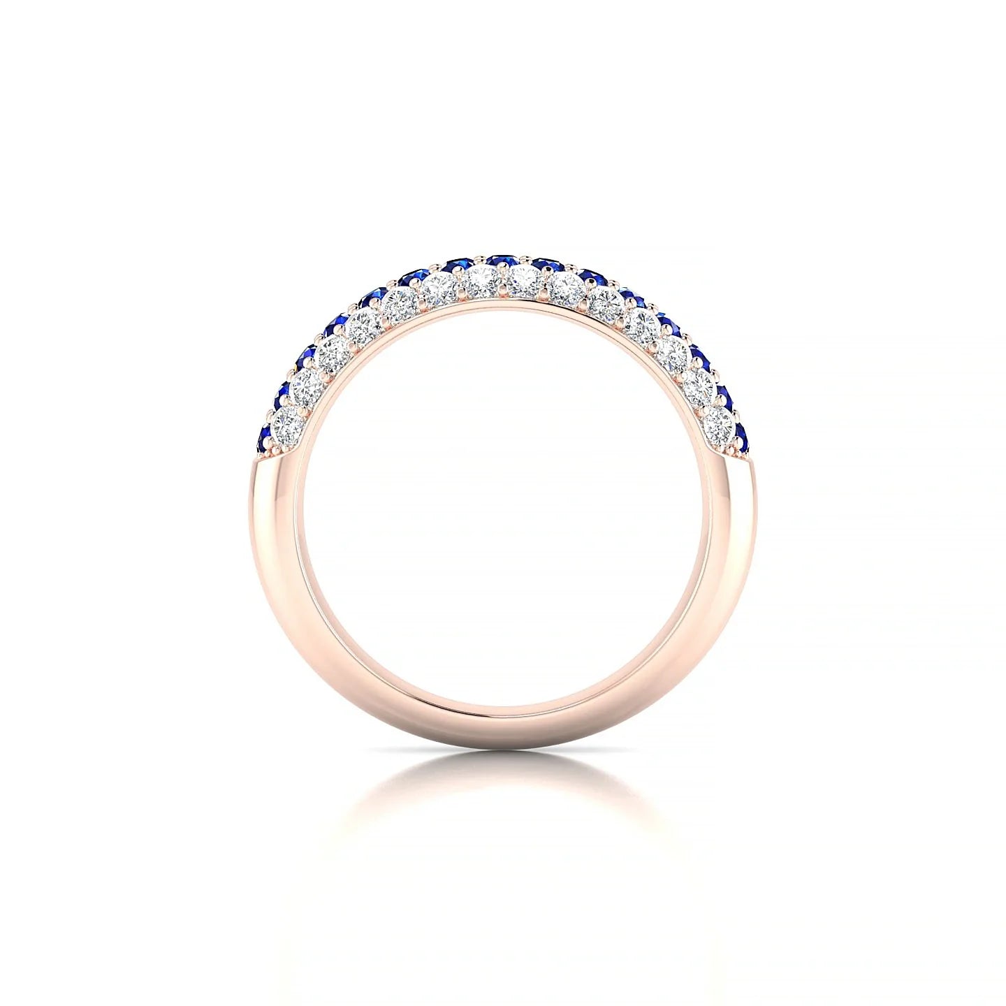 Dawn | 18k Rose Gold 1.7 mm Round Sapphire & Diamond Ring