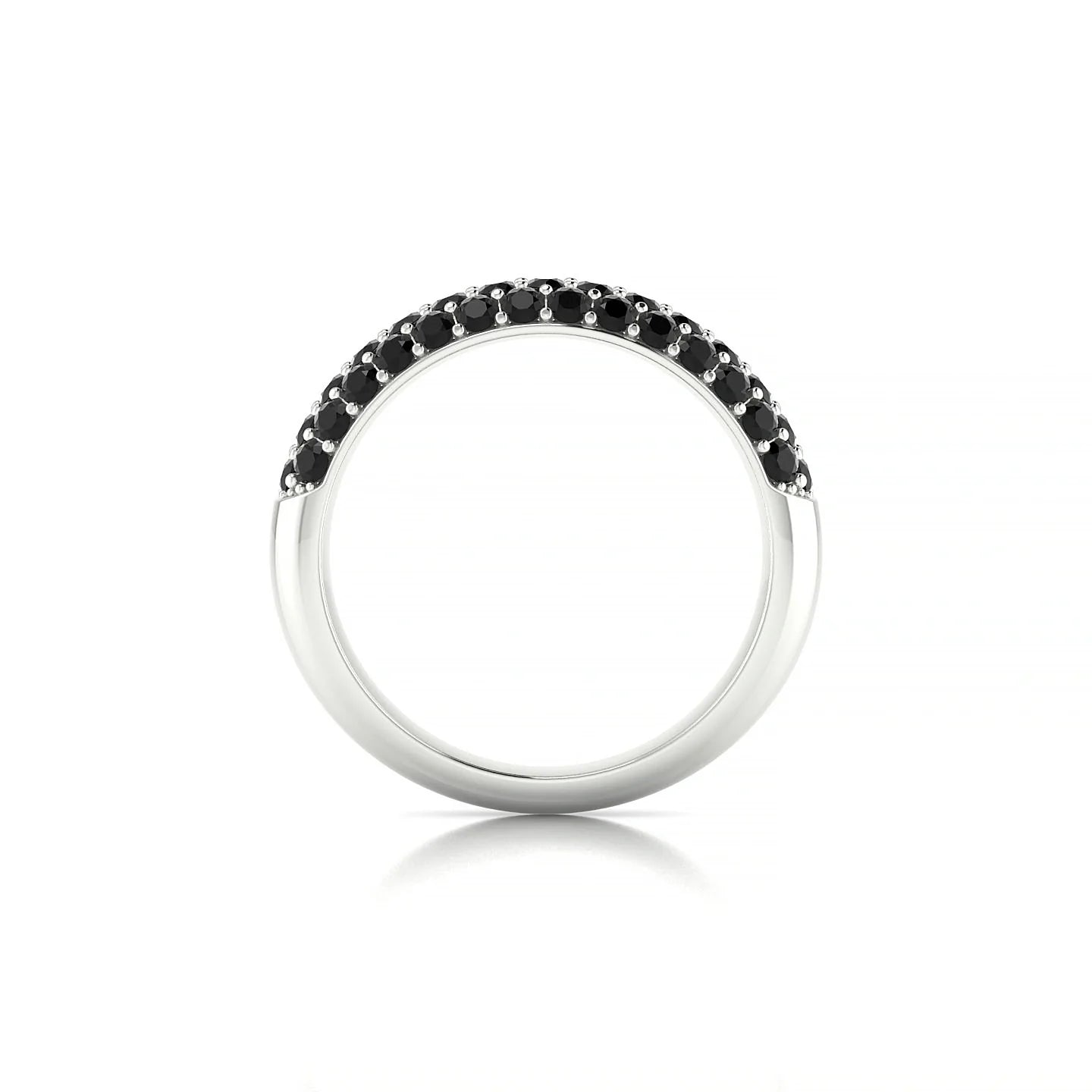 Dawn | 18k White Gold 1.7 mm Round Black Diamond Ring