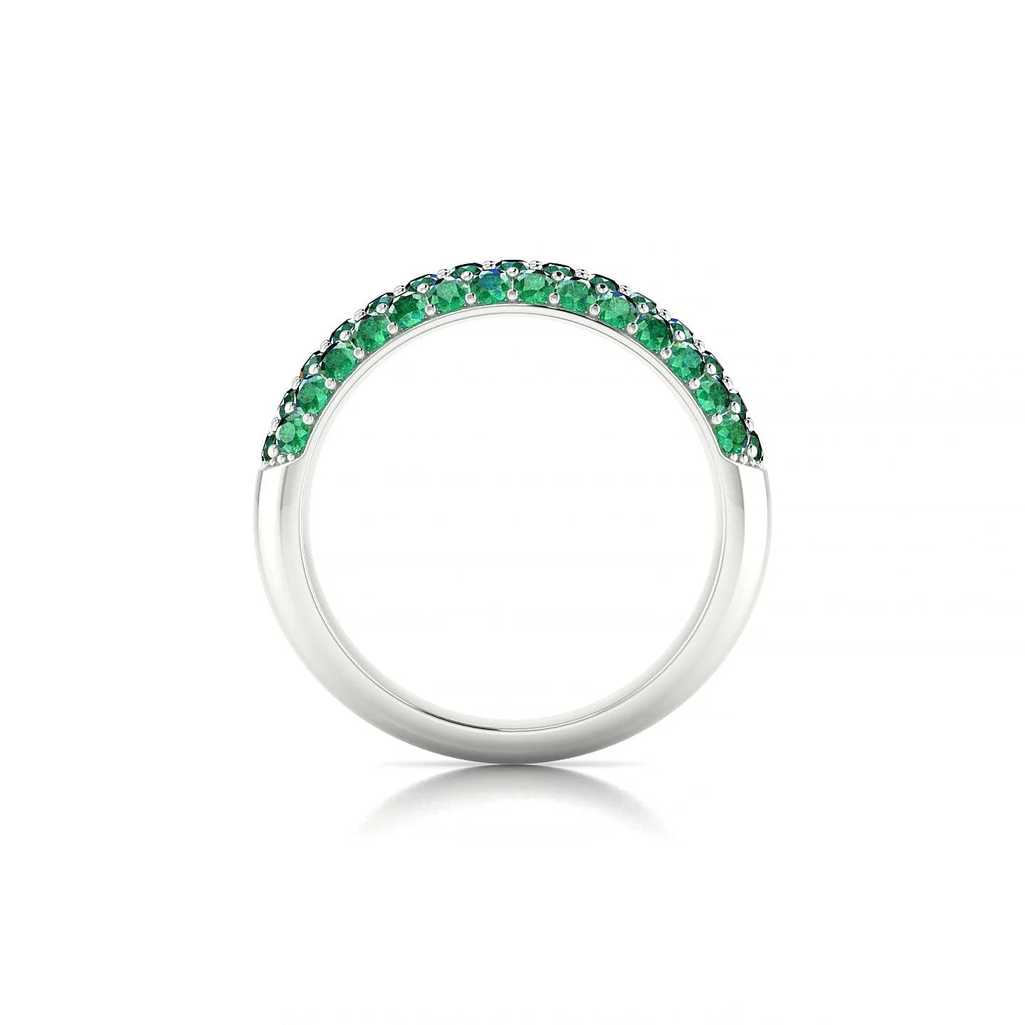 Dawn | 18k White Gold 1.7 mm Round Emerald Ring