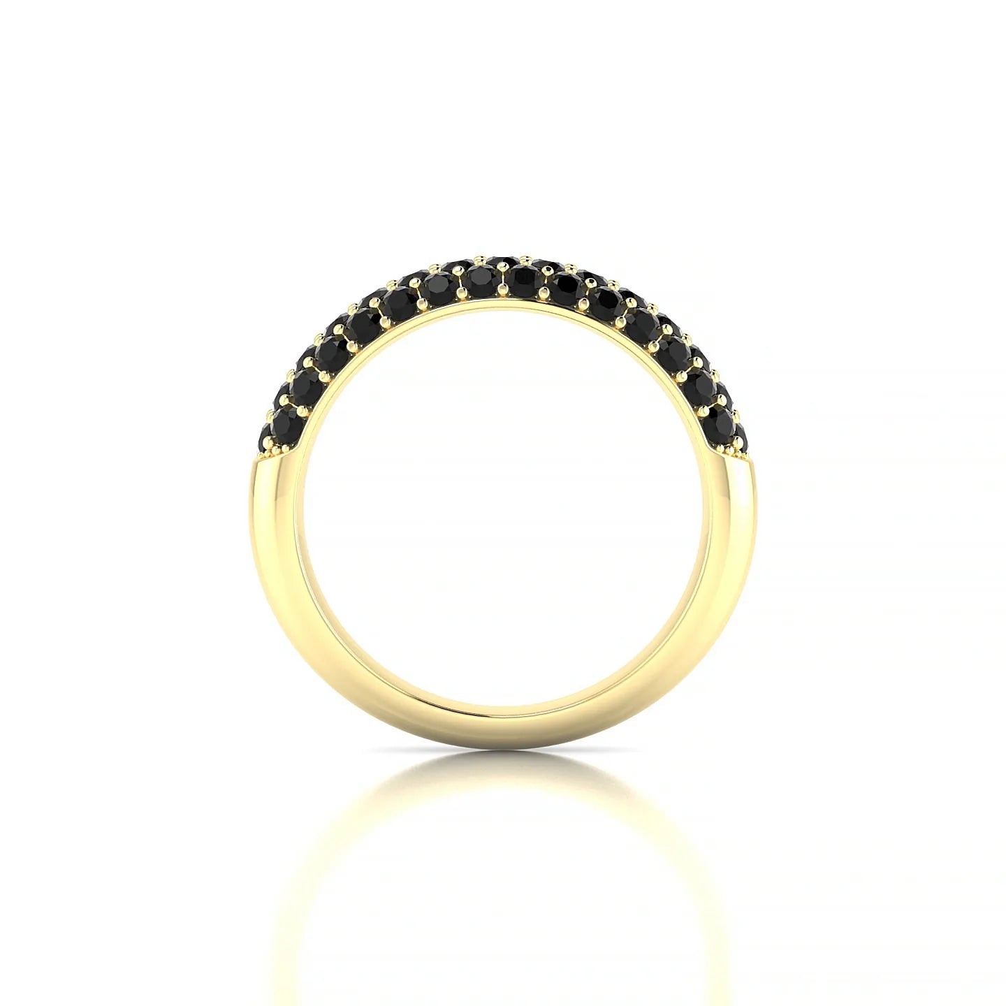 Dawn | 18k Yellow Gold 1.7 mm Round Black Diamond Ring