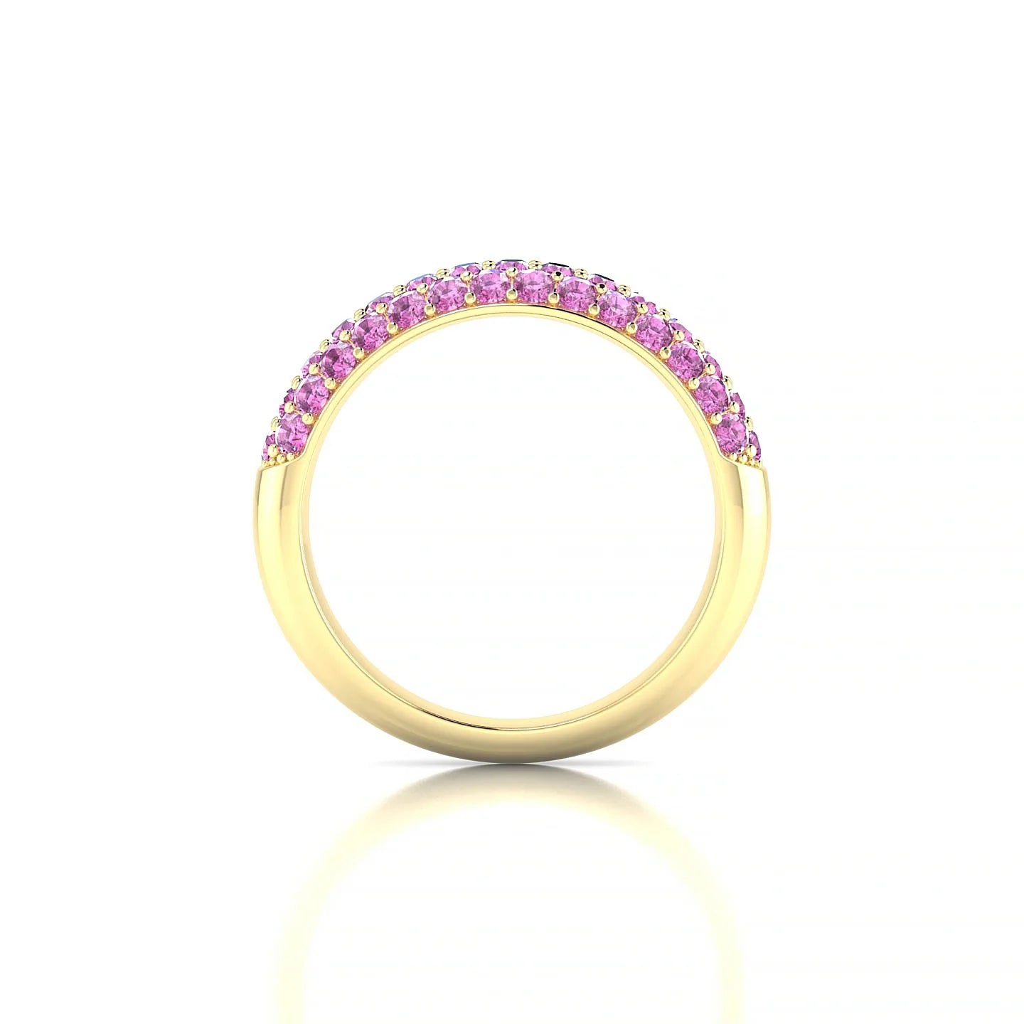 Dawn | 18k Yellow Gold 1.7 mm Round Pink Sapphire Ring