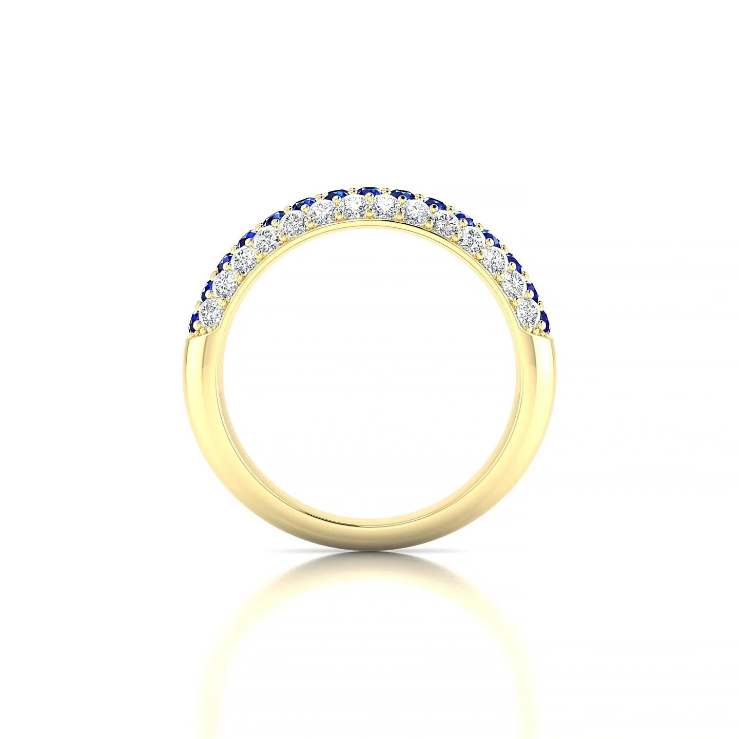Dawn | 18k Yellow Gold 1.7 mm Round Sapphire & Diamond Ring