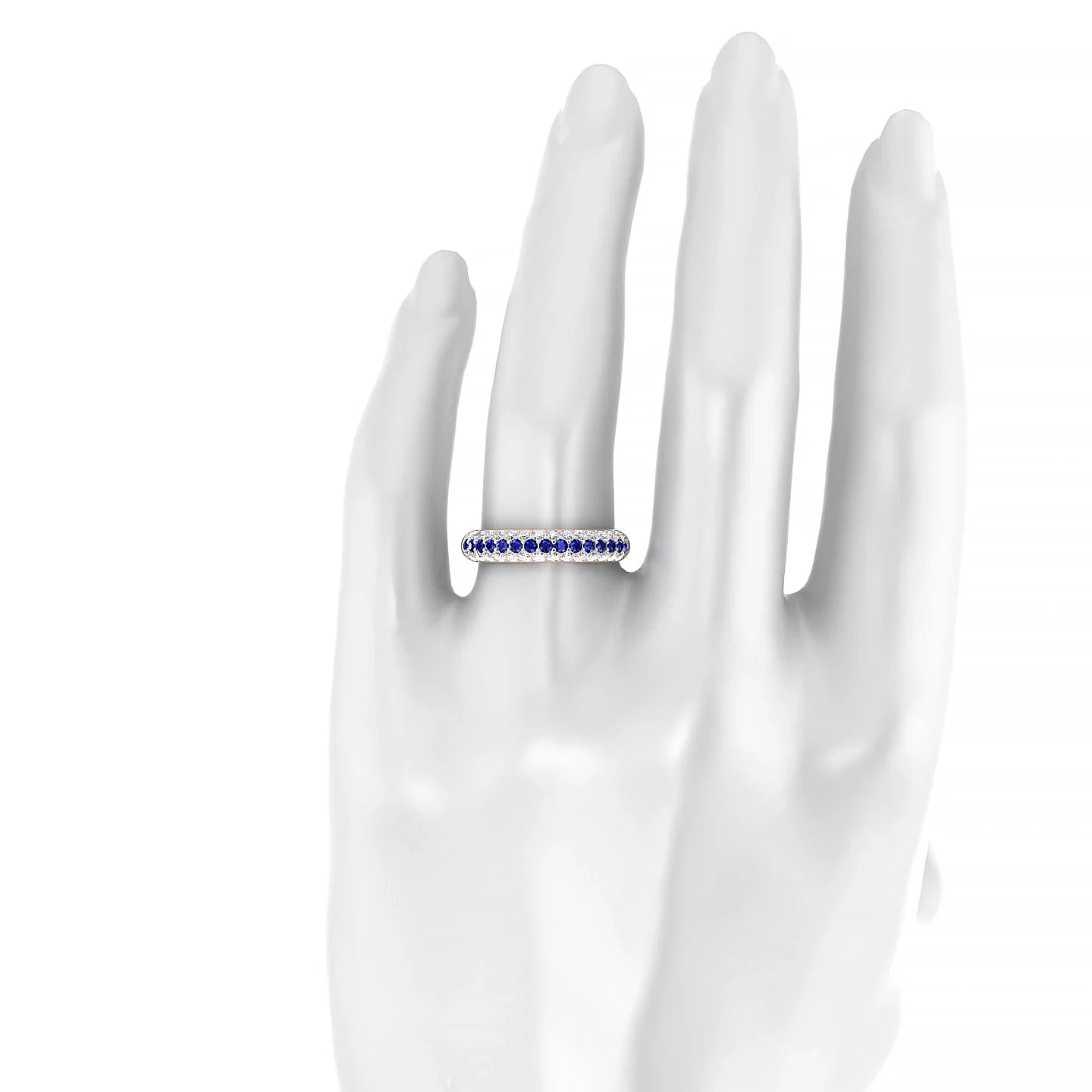 Dawn | 18k Rose Gold 1.7 mm Round Sapphire & Diamond Ring