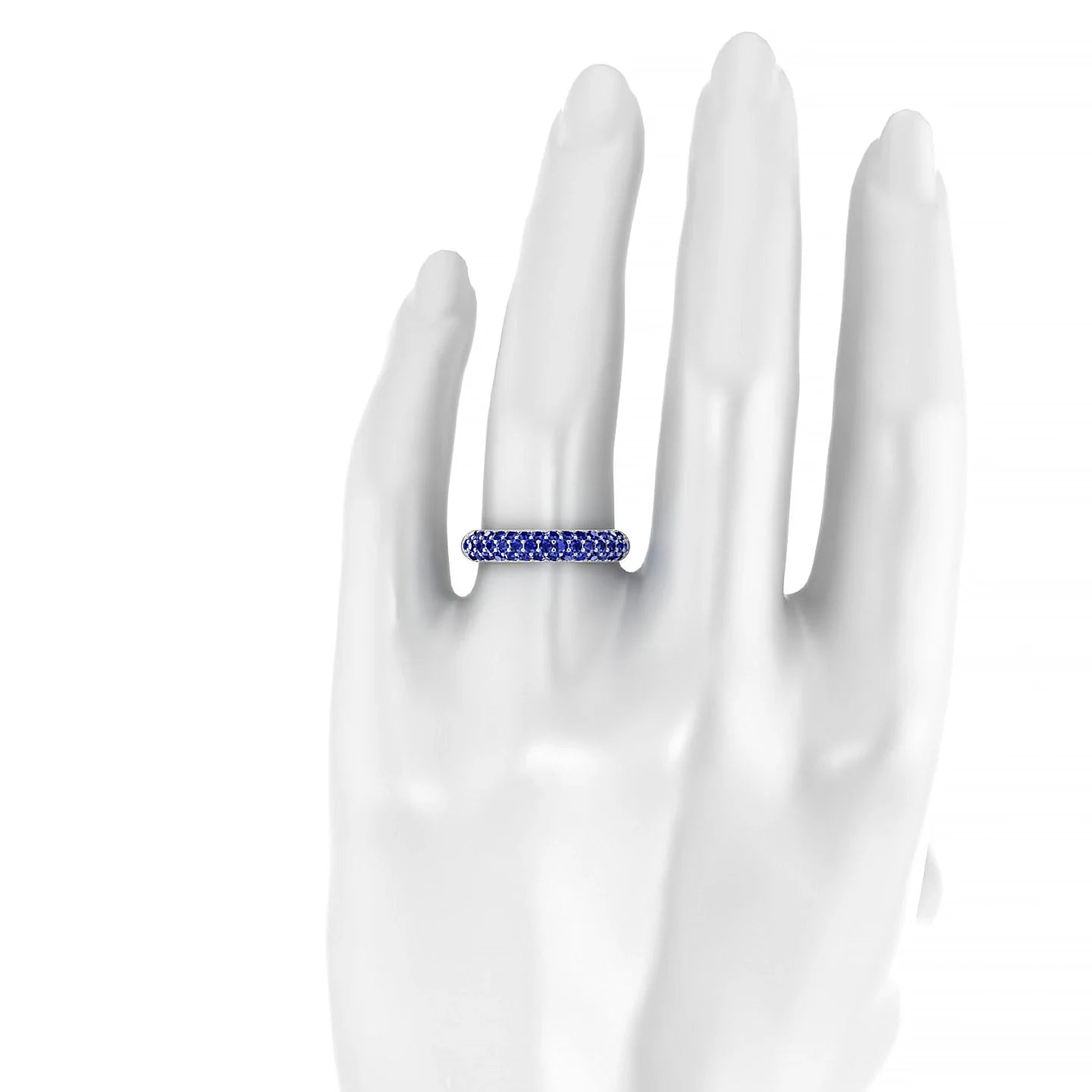 Dawn | 18k White Gold 1.7 mm Round Sapphire Ring