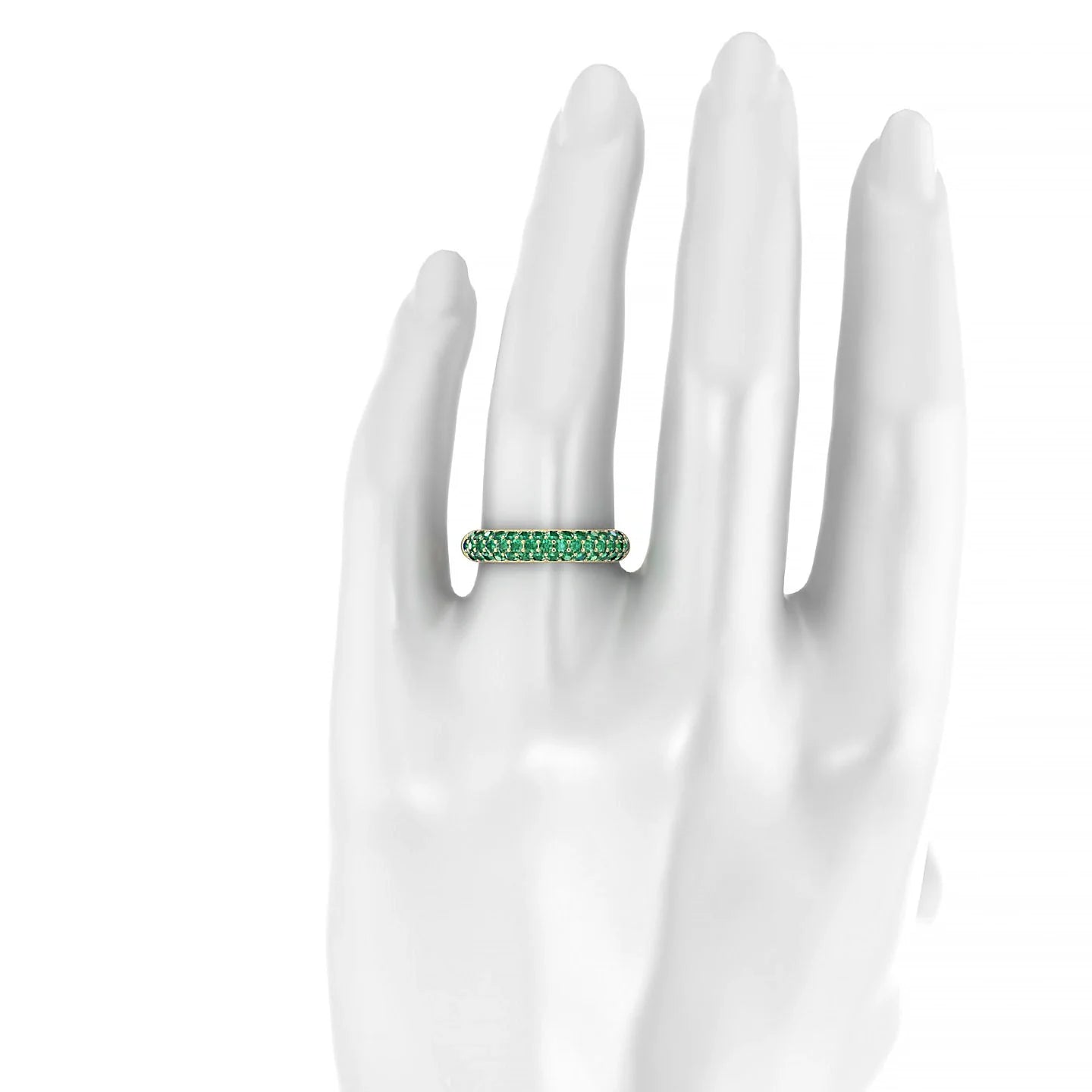 Dawn | 18k Yellow Gold 1.7 mm Round Emerald Ring