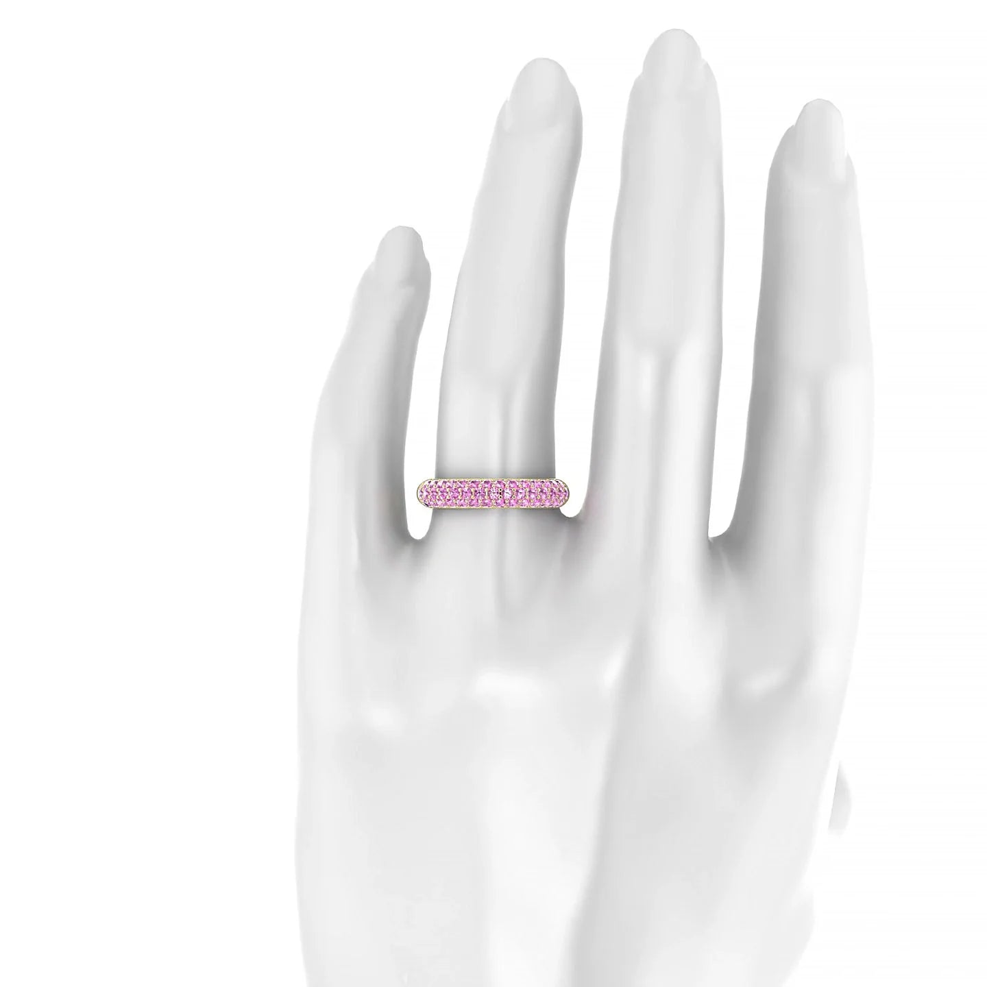 Dawn | 18k Yellow Gold 1.7 mm Round Pink Sapphire Ring