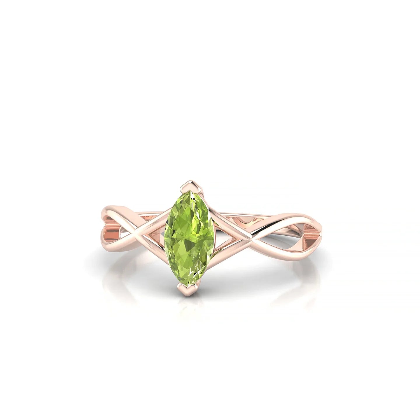 Daze | 18k Rose Gold 8 x 4 mm Marquise Peridot Ring