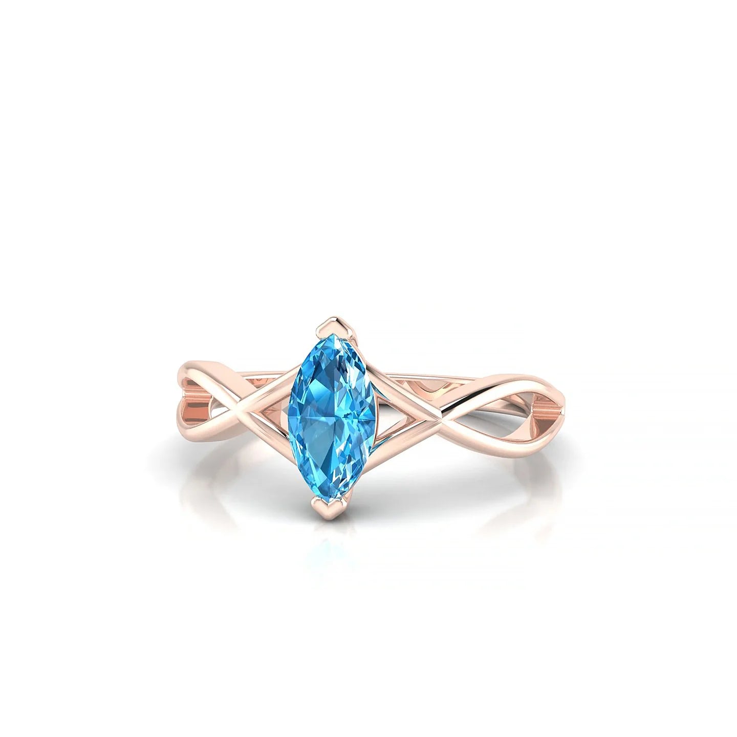 Daze | 18k Rose Gold 8 x 4 mm Marquise Topaz Ring