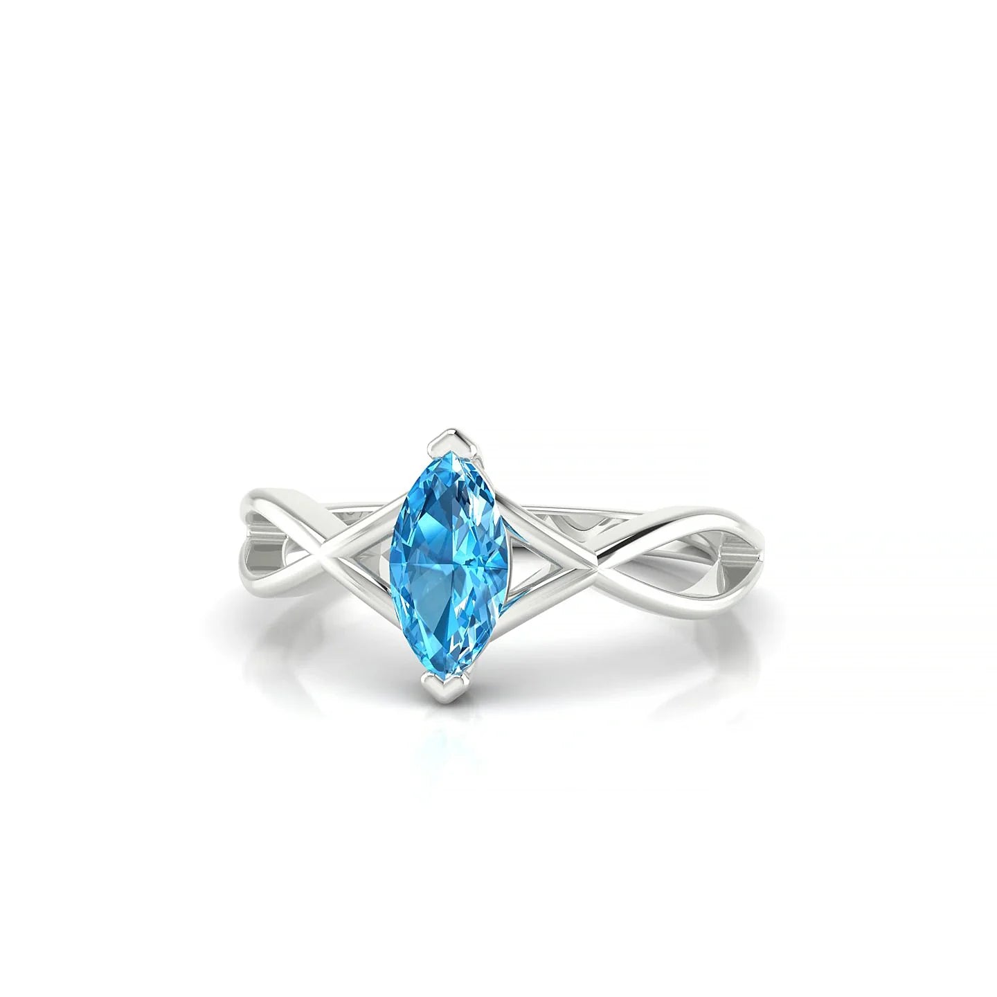 Daze | 18k White Gold 8 x 4 mm Marquise Topaz Ring