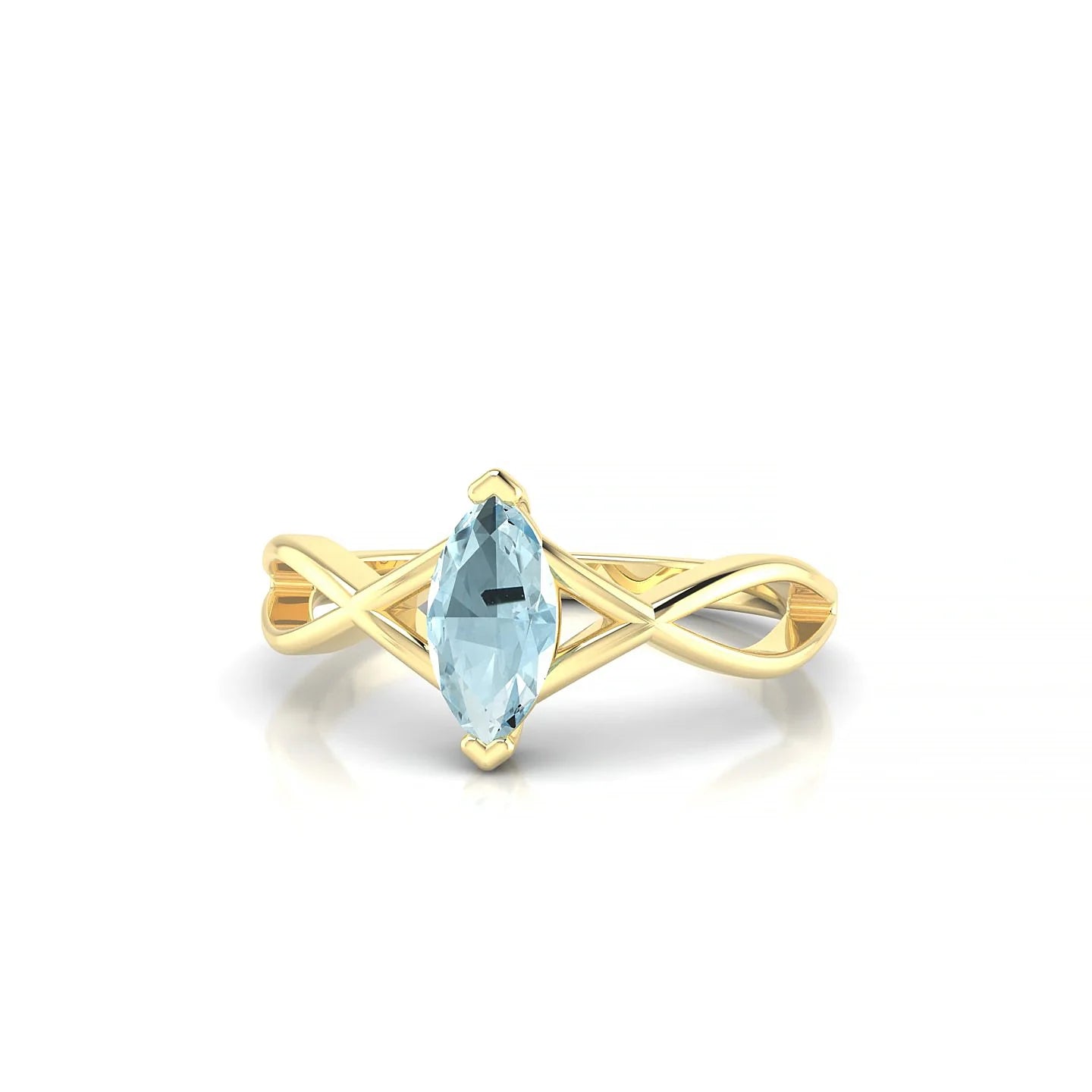 Daze | 18k Yellow Gold 8 x 4 mm Marquise Aquamarine Ring