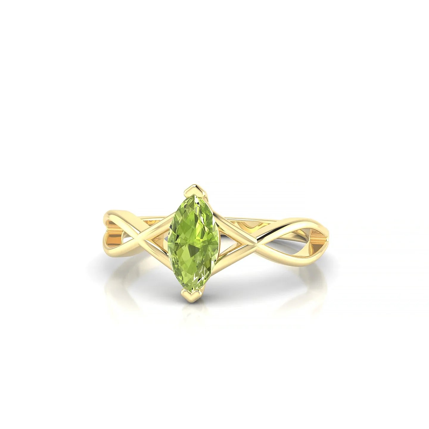Daze | 18k Yellow Gold 8 x 4 mm Marquise Peridot Ring