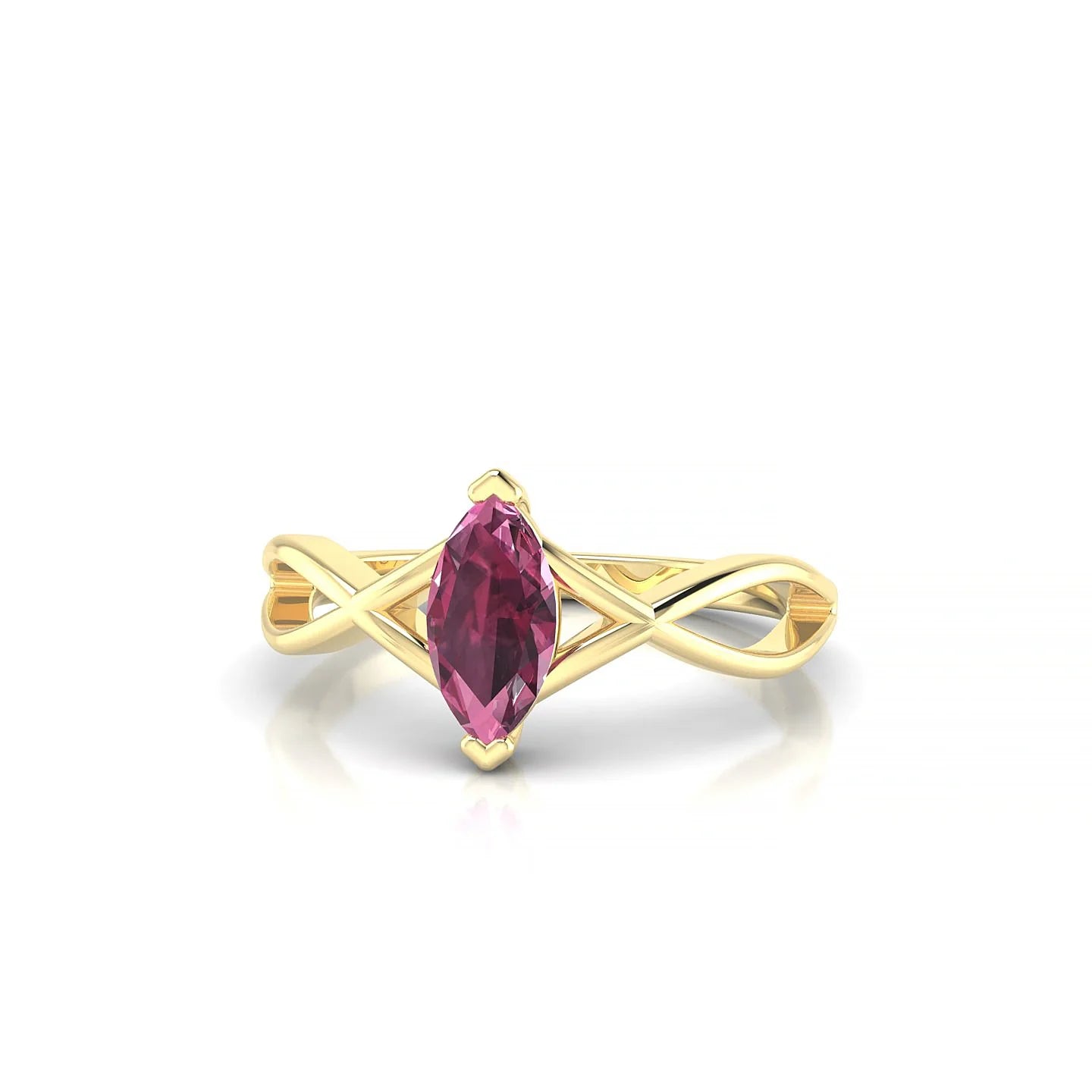 Daze | 18k Yellow Gold 8 x 4 mm Marquise Rhodolite Ring