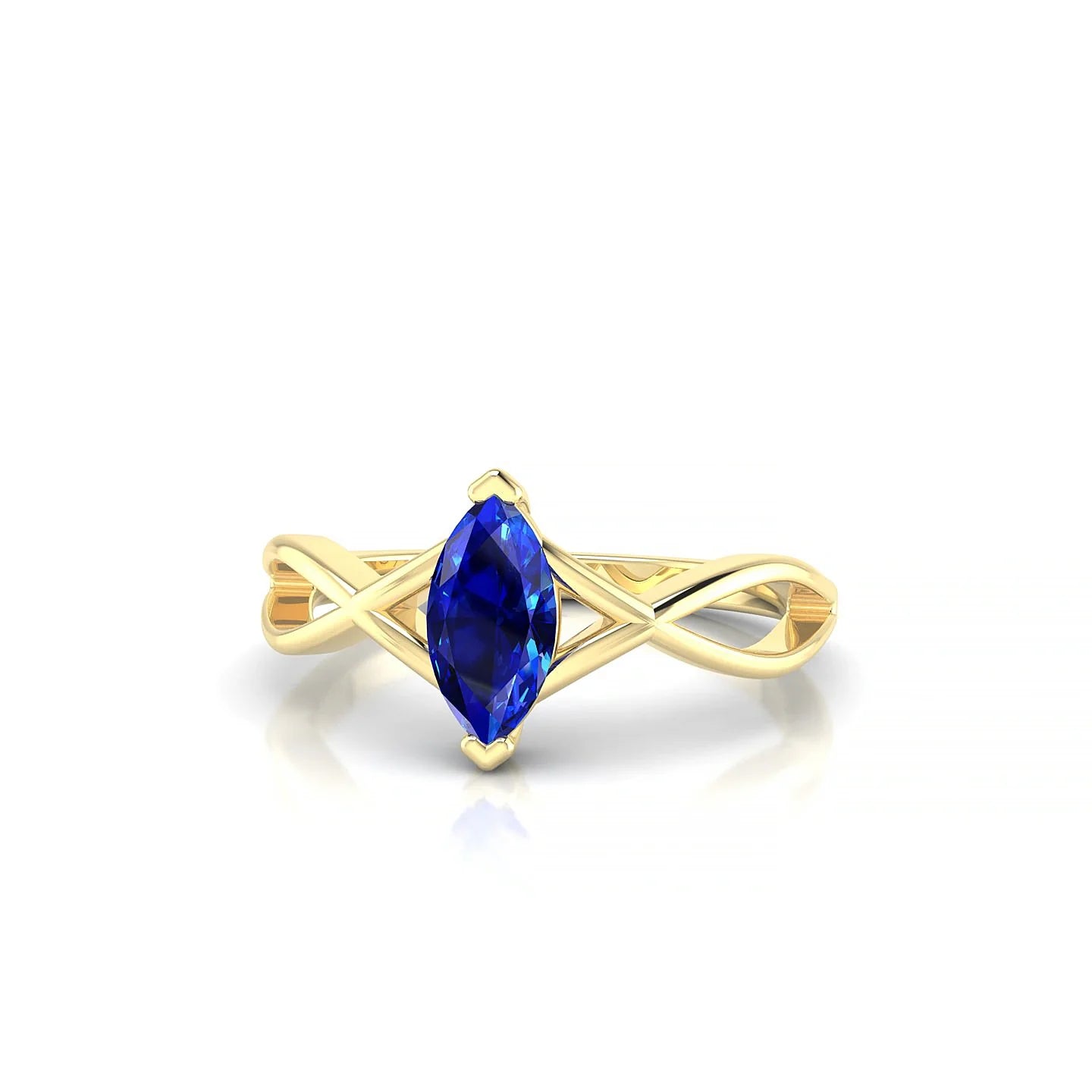 Daze | 18k Yellow Gold 8 x 4 mm Marquise Sapphire Ring