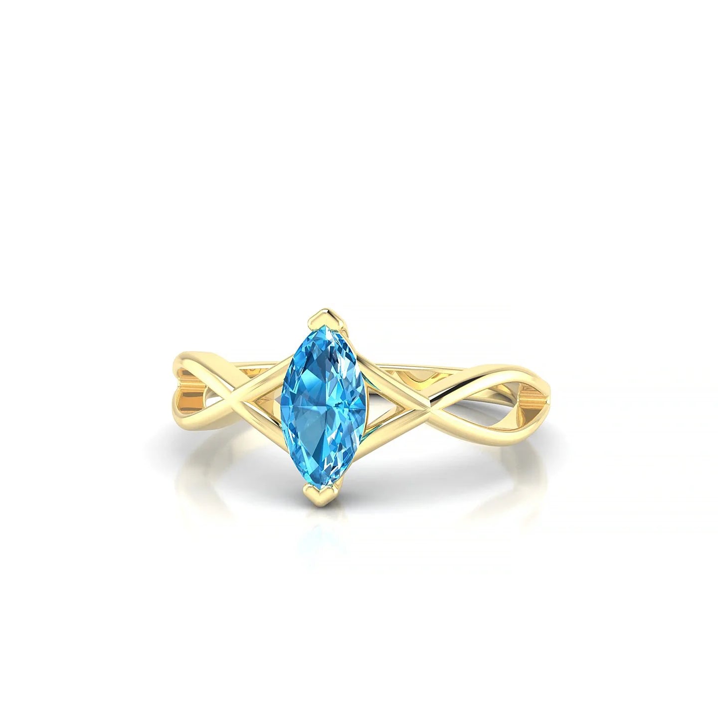 Daze | 18k Yellow Gold 8 x 4 mm Marquise Topaz Ring