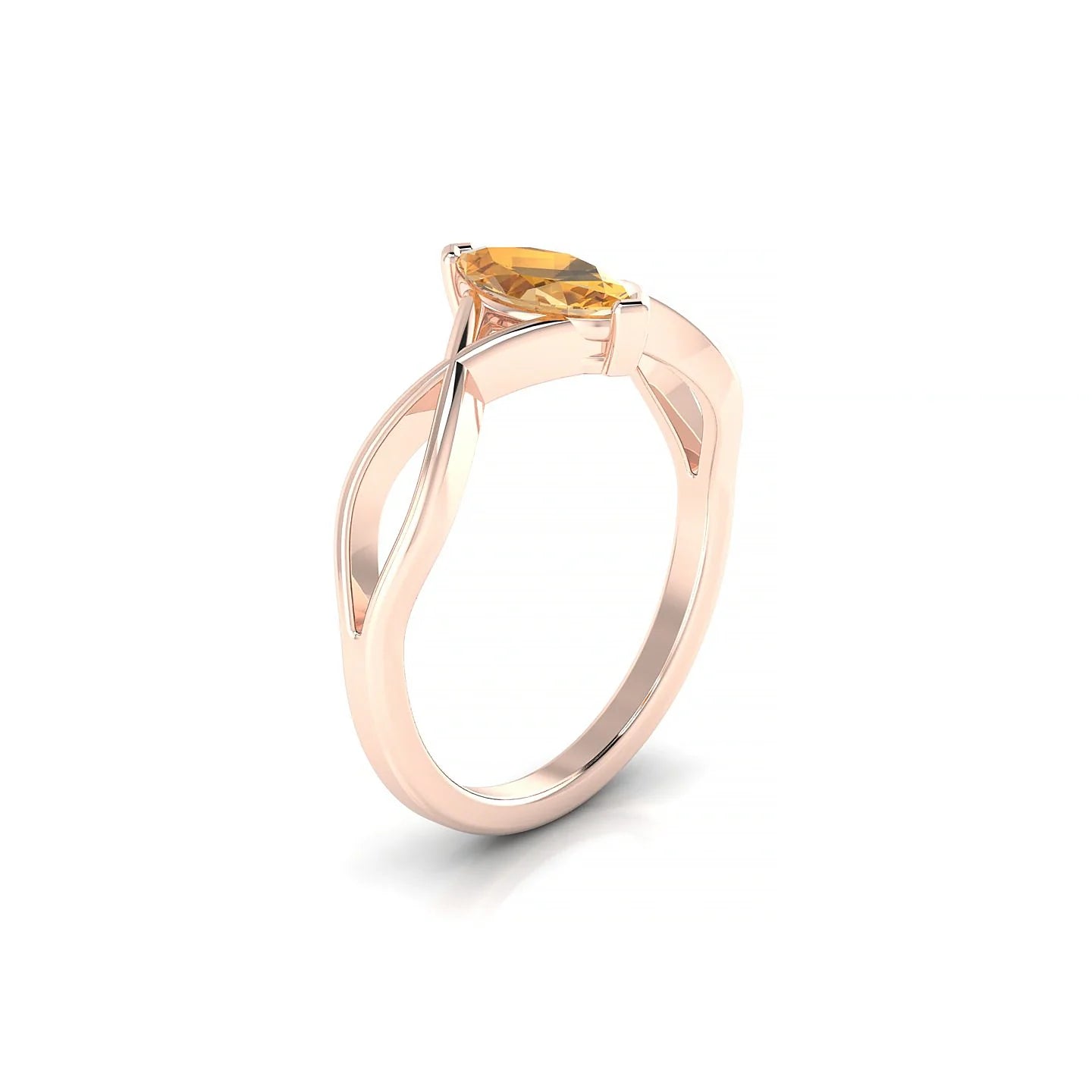 Daze | 18k Rose Gold 8 x 4 mm Marquise Citrine Ring