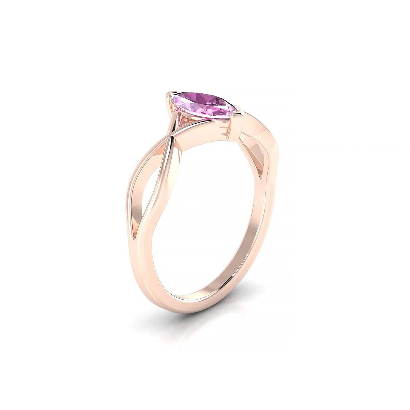 Daze | 18k Rose Gold 8 x 4 mm Marquise Pink Sapphire Ring