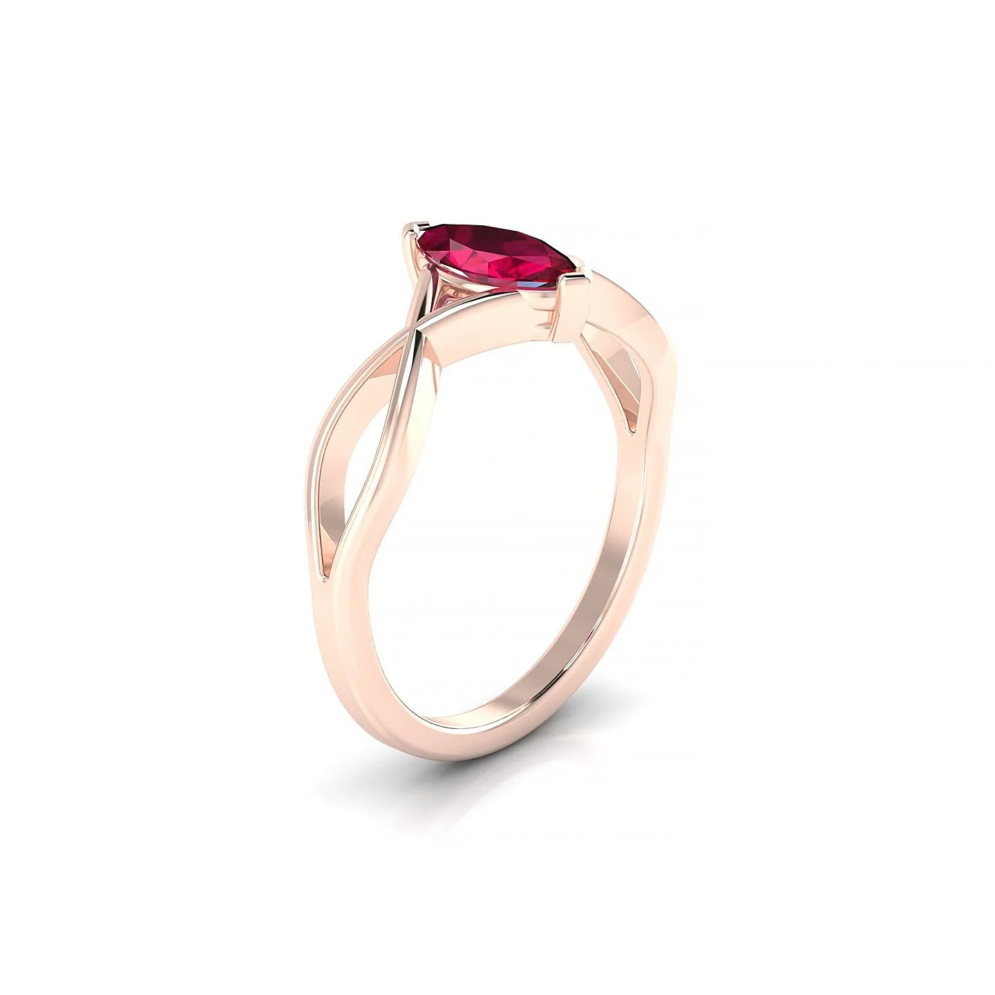 Daze | 18k Rose Gold 8 x 4 mm Marquise Ruby Ring