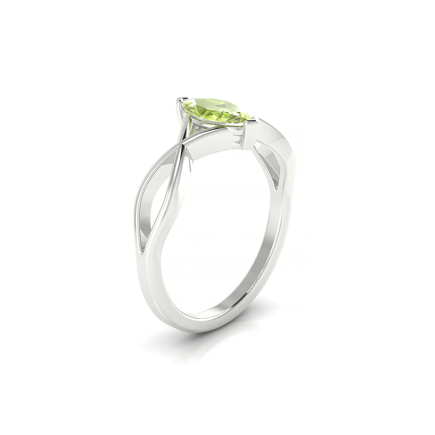 Daze | 18k White Gold 8 x 4 mm Marquise Peridot Ring