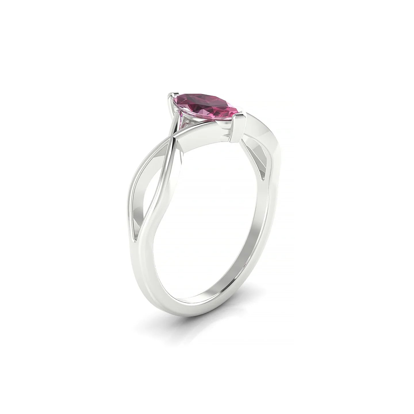 Daze | 18k White Gold 8 x 4 mm Marquise Rhodolite Ring
