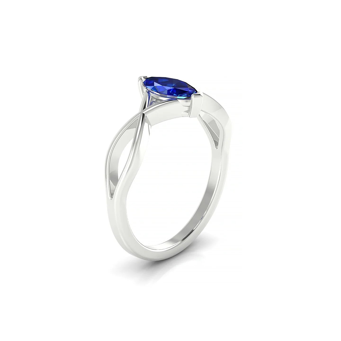 Daze | 18k White Gold 8 x 4 mm Marquise Sapphire Ring