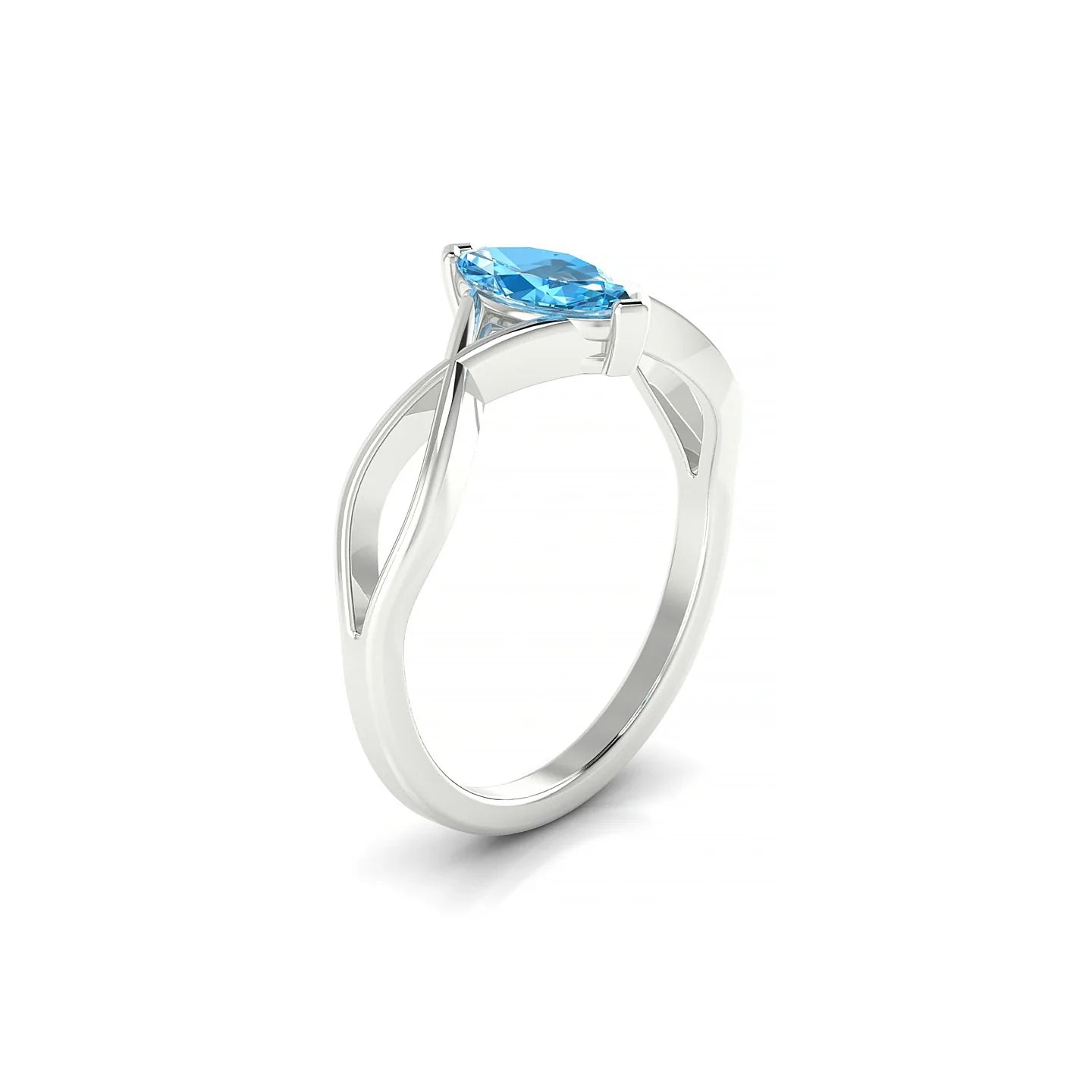Daze | 18k White Gold 8 x 4 mm Marquise Topaz Ring