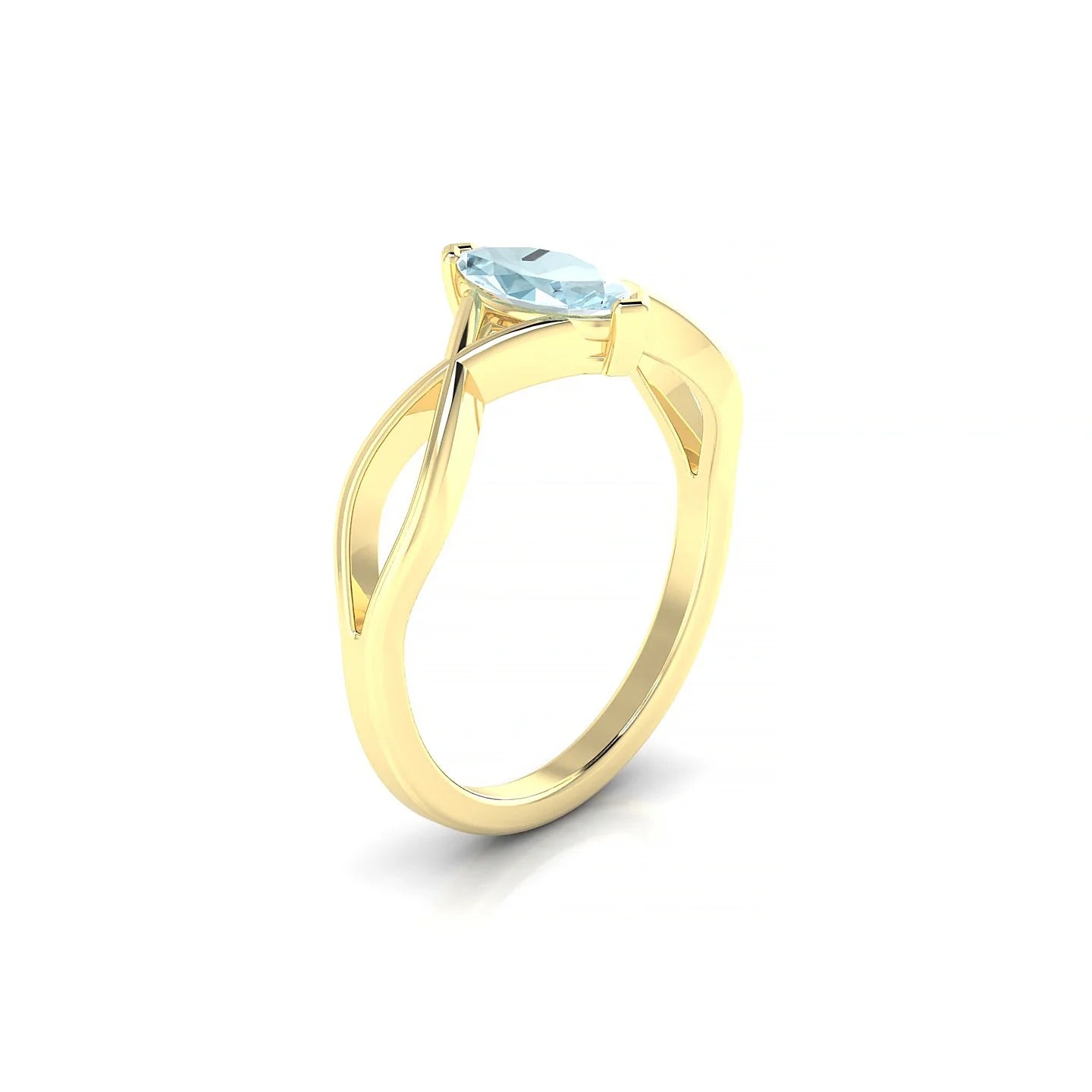 Daze | 18k Yellow Gold 8 x 4 mm Marquise Aquamarine Ring