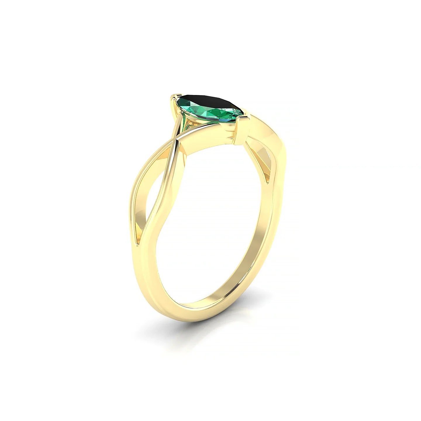 Daze | 18k Yellow Gold 8 x 4 mm Marquise Emerald Ring