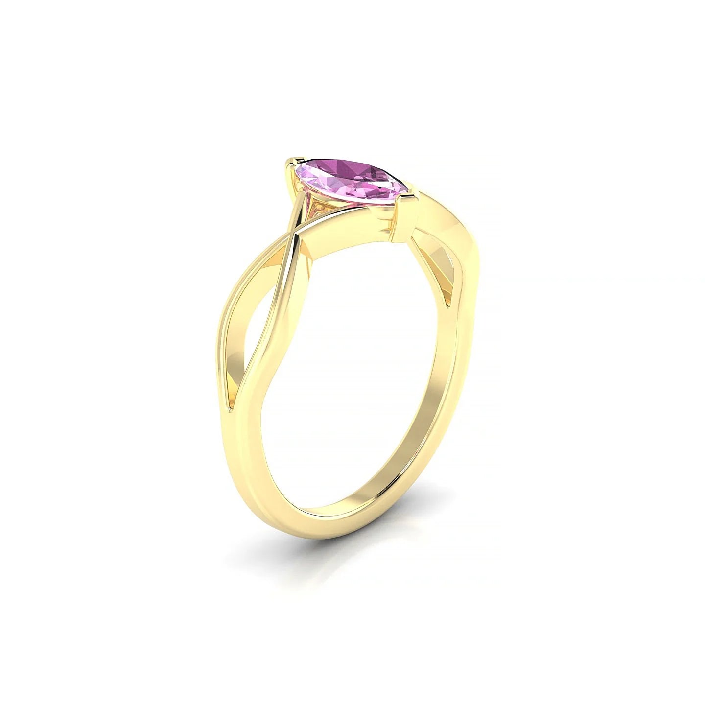 Daze | 18k Yellow Gold 8 x 4 mm Marquise Pink Sapphire Ring